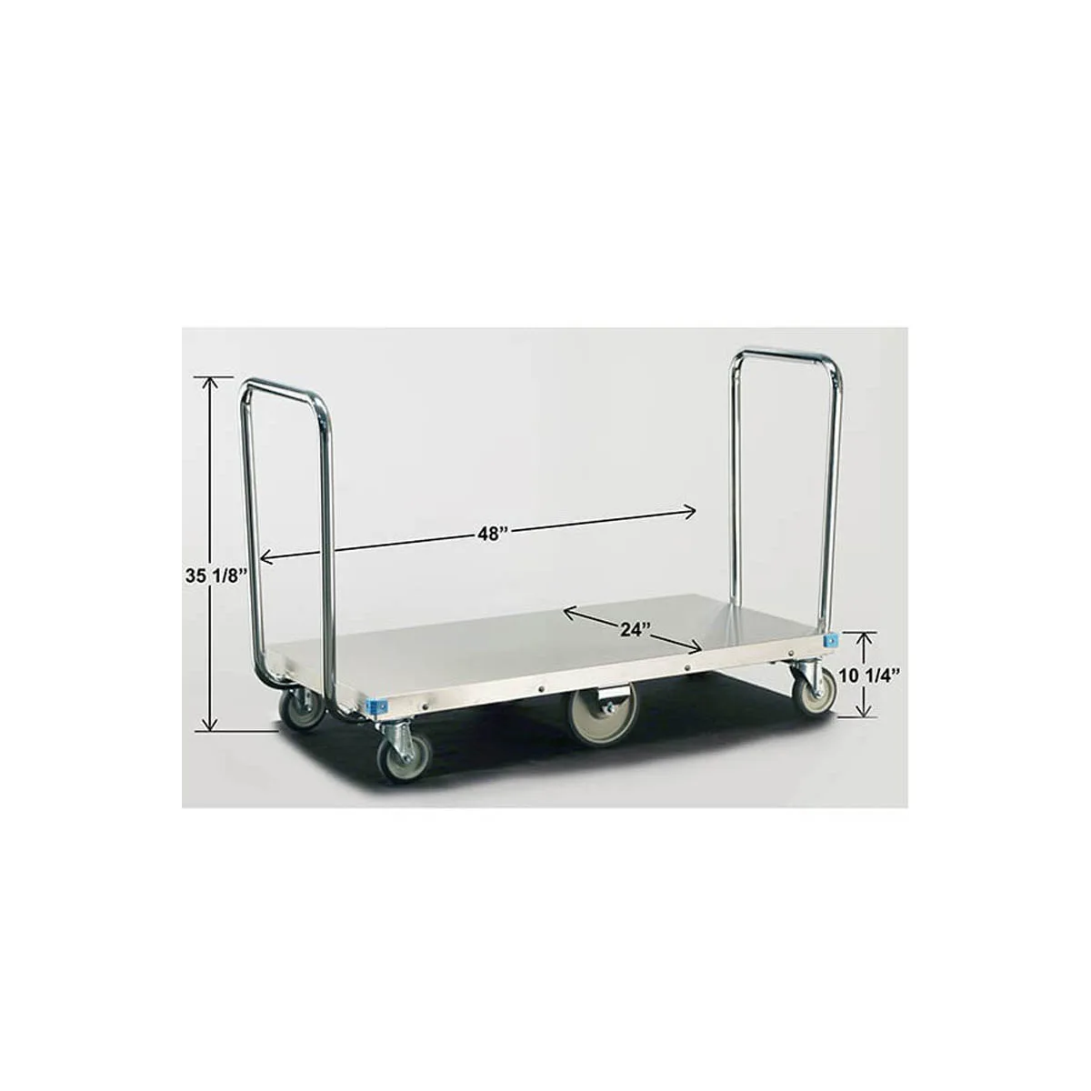 Lakeside 456 Stainless Steel Platform Truck, 24" x 48" Platform, 1000 lbs Capacity, Dual Handle