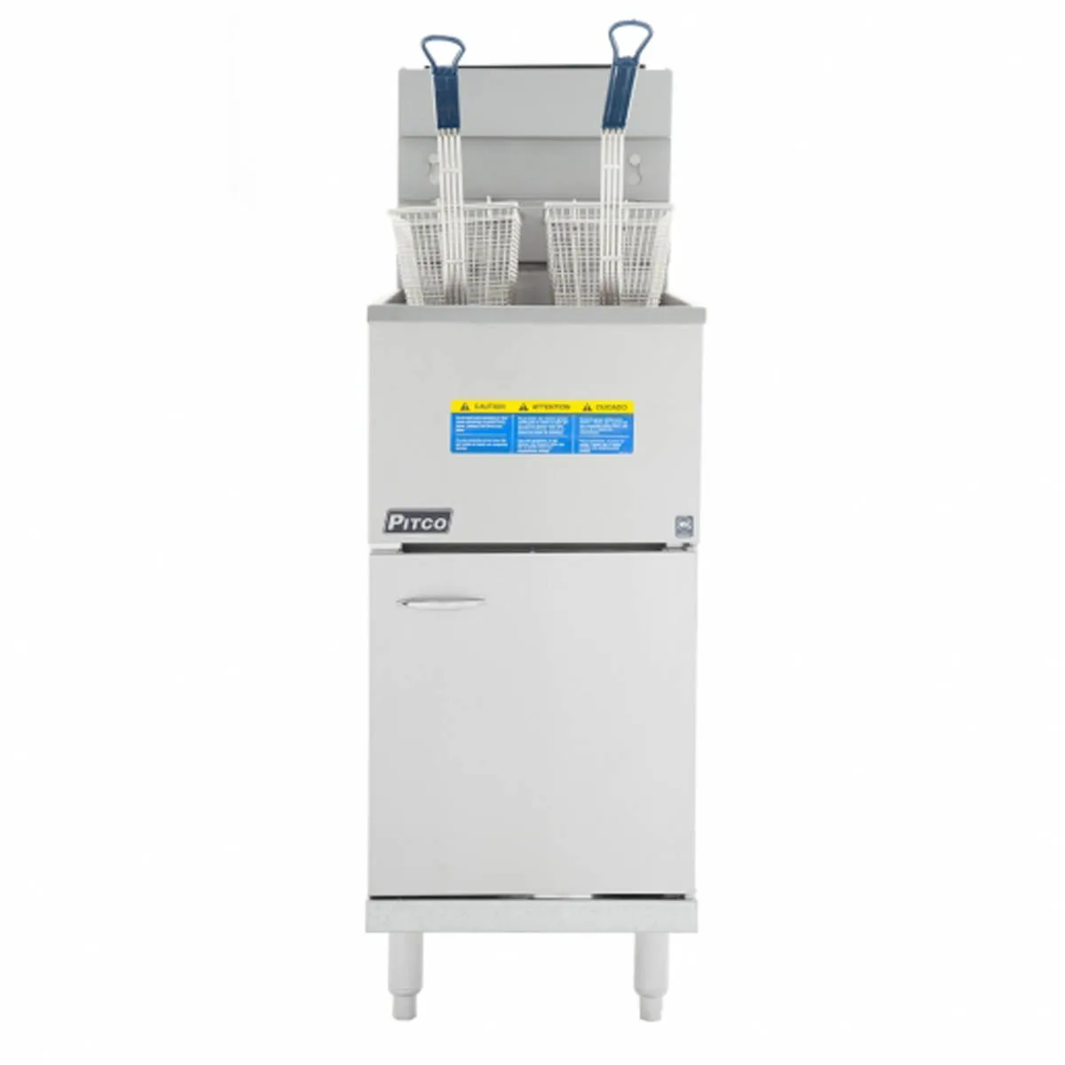 Pitco 45C+S 15" Quick Ship Full Pot Floor Model Gas Fryer w/ 42-50 lbs Capacity, 122.000 BTU