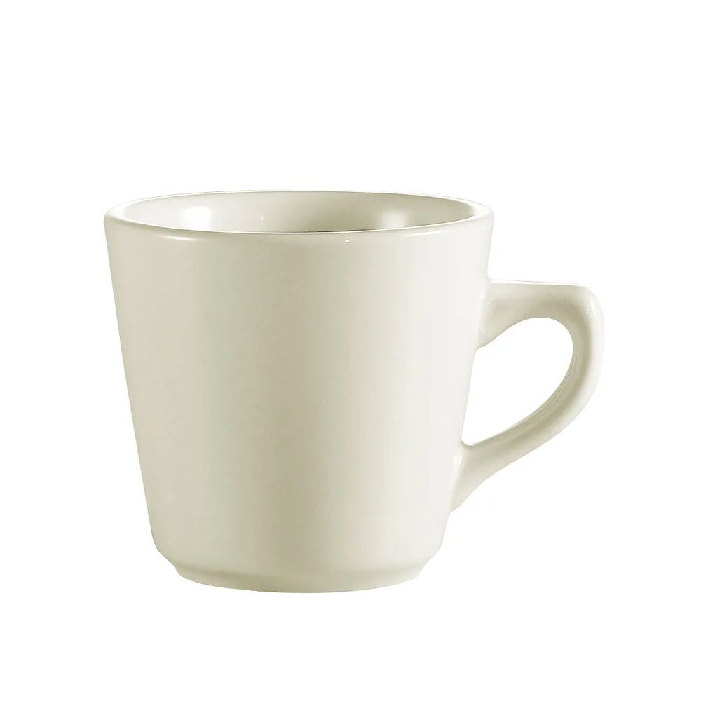 CAC China REC-1 - 7 oz 3½" Dia x 3" H Stoneware Coffee Cup, White, Dishwasher Safe - 1 Dozen