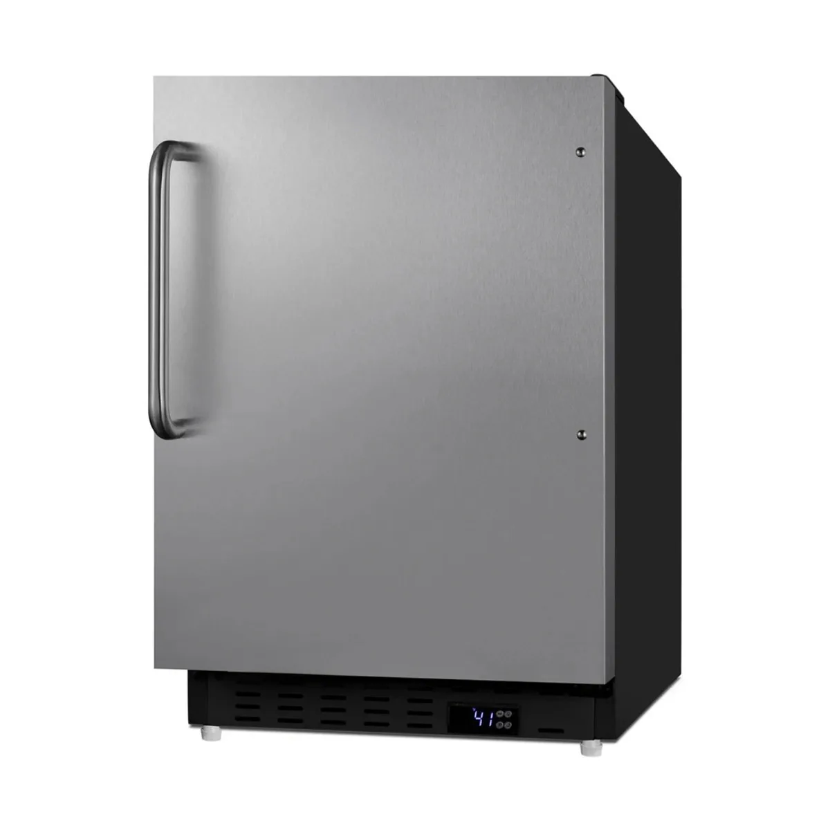 Summit ALR47BSSTB 20" Built-in or Freestanding Undercounter Refrigerator in Black, Stainless Steel Door, Towel Bar Handle, 3.5 cu. ft.
