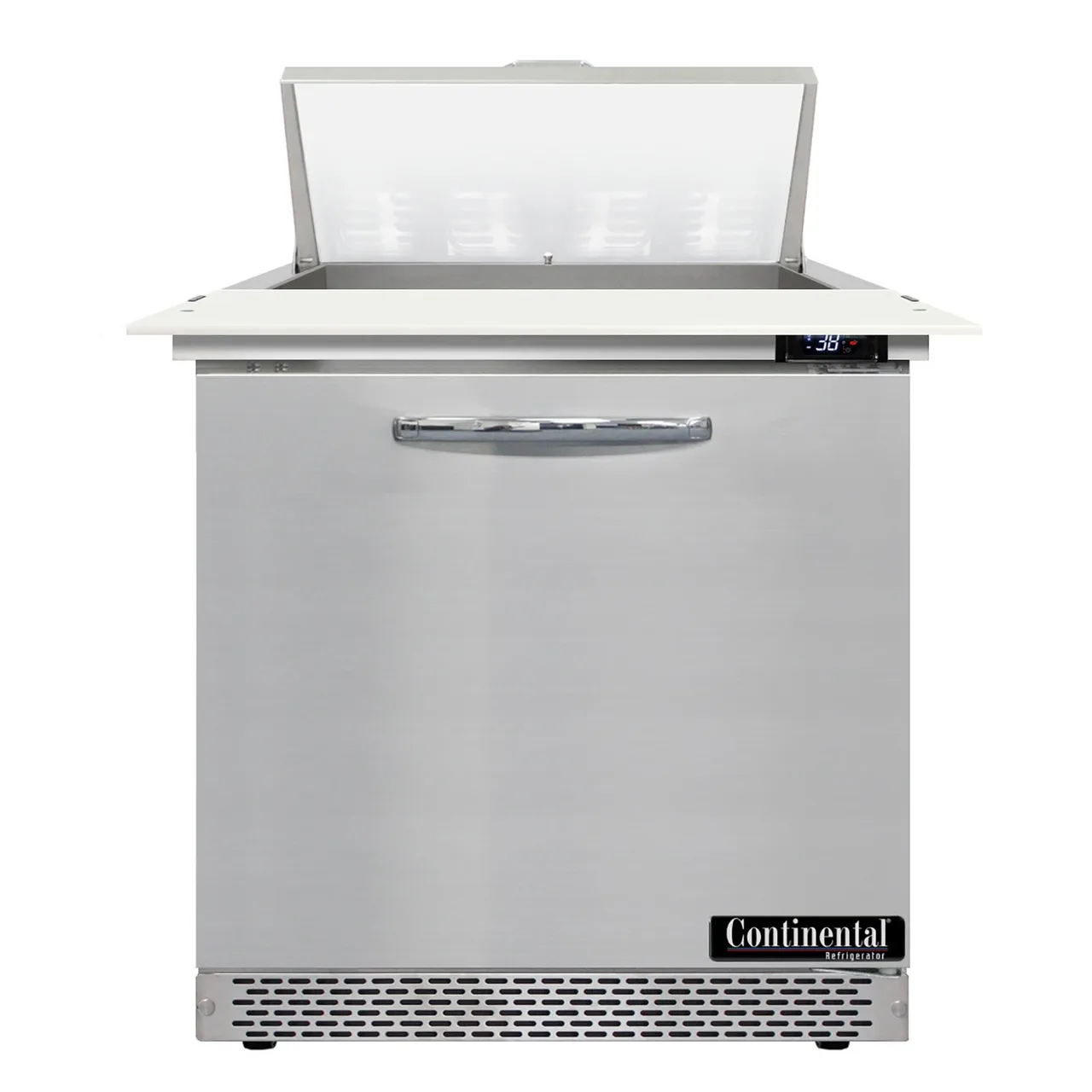 Continental Refrigerator D32N8C-FB 32" One Section Sandwich / Salad Prep Table w/ 1 Door, 8 Pans