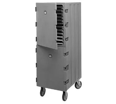 Cambro 1826DBCSP615 Non-Electric Insulated Food Storage Box Carrier w/ Security Package, Charcoal Gray