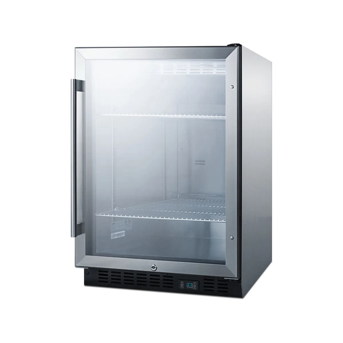 Summit SCR610BLCSS 24" Beverage Merchandiser, 5.0 cu ft, Steel Exterior, Shelves, Door, ENERGY STAR®