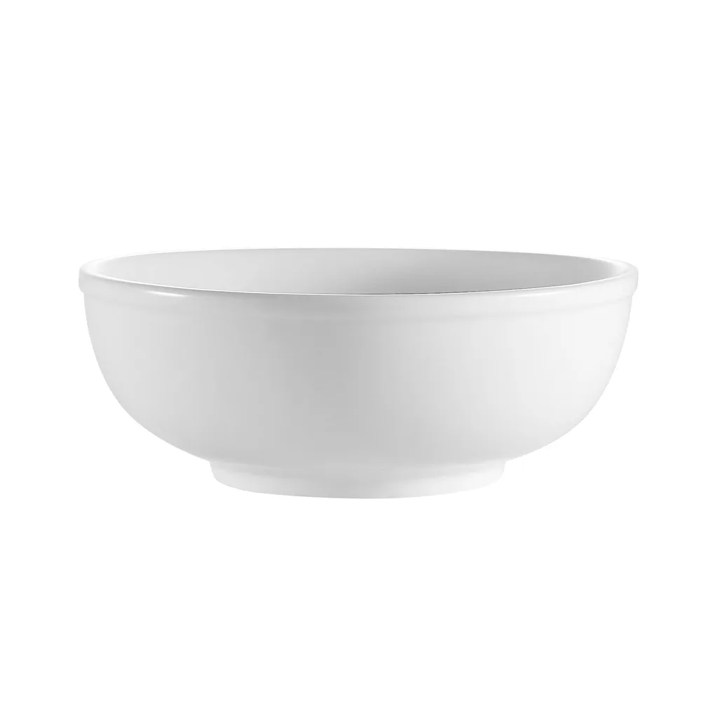 CAC China MB-8 Clinton Salad Bowl, 48oz, 8-1/2" Dia. x 3-1/4" H, Round Porcelain, White - Dozen