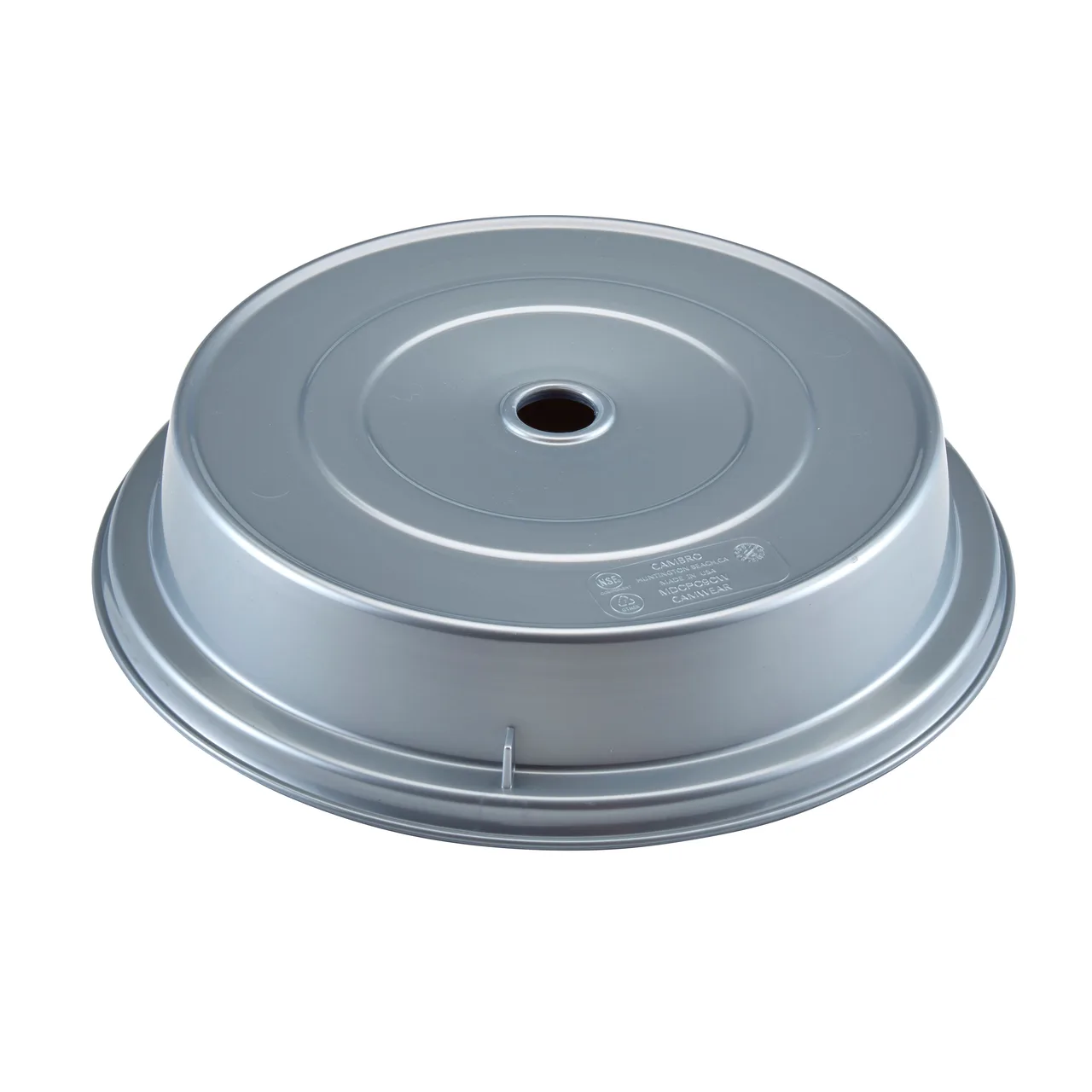 Cambro MDCPC9CW486 Silver Plastic Round Plate Cover 9-1/8" Dia x 2" H, Fits 210°F Carts, Made in USA