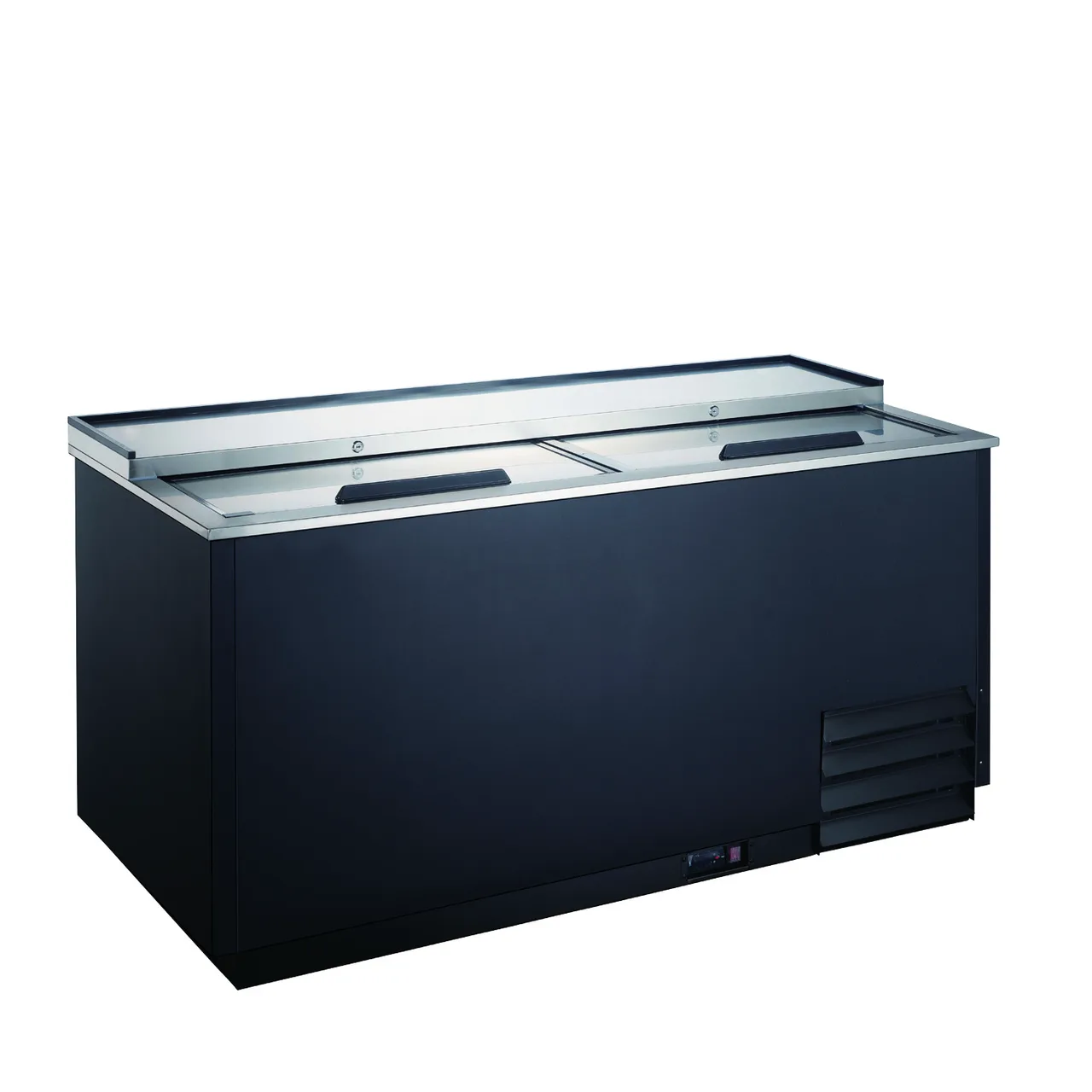Omcan USA 50074 49" Black Glass & Plate Chiller, 14.12 cu. ft.