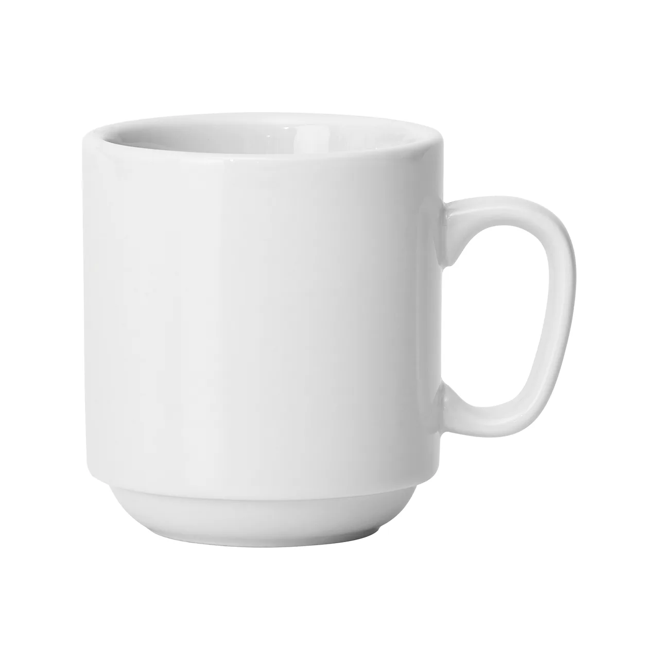Winco MMC-10 Mangula 10‑11 oz White Porcelain Mug, 3‑1/4" Dia x 3‑1/2" H, Stackable, 1 Dozen