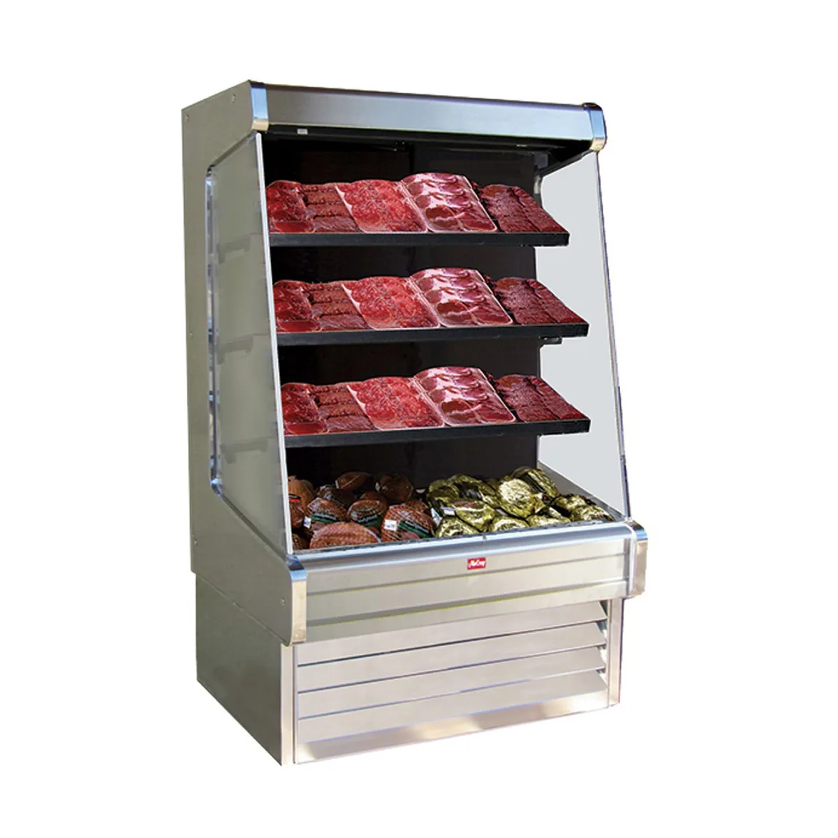 Howard-McCray R-OM30E-5L-S-LED 63" Vertical Meat Open Air Merhandiser, Stainless Steel, Remote