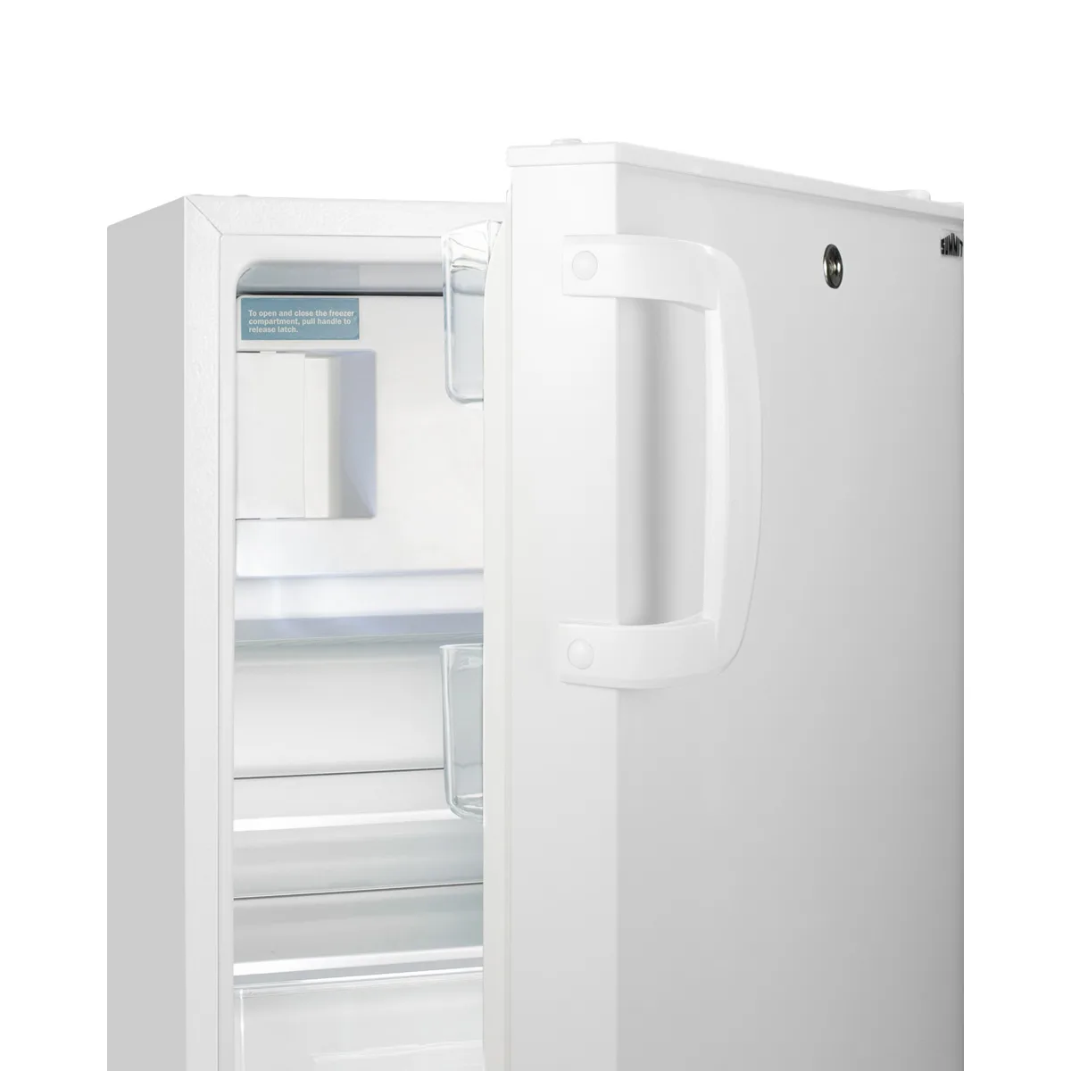 Summit ALRF48 20" Built-in or Freestanding Undercounter Refrigerator Freezer in White, 2.68 cu. ft.