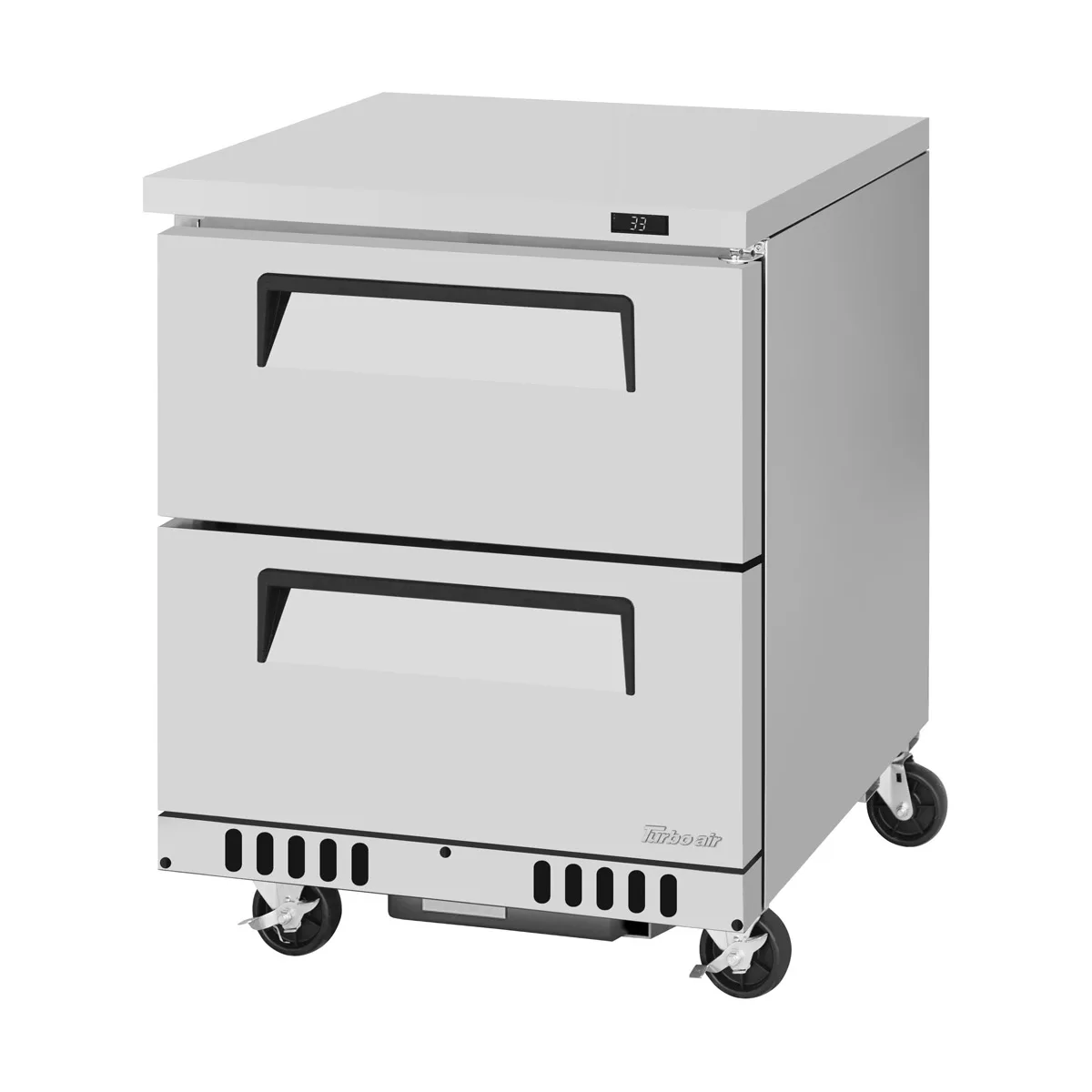 Turbo Air TUR-28SD-D2-FB-N 27" 1-Section Undercounter Refrigerator w/ 2 Drawers, 6.5 cu. ft.