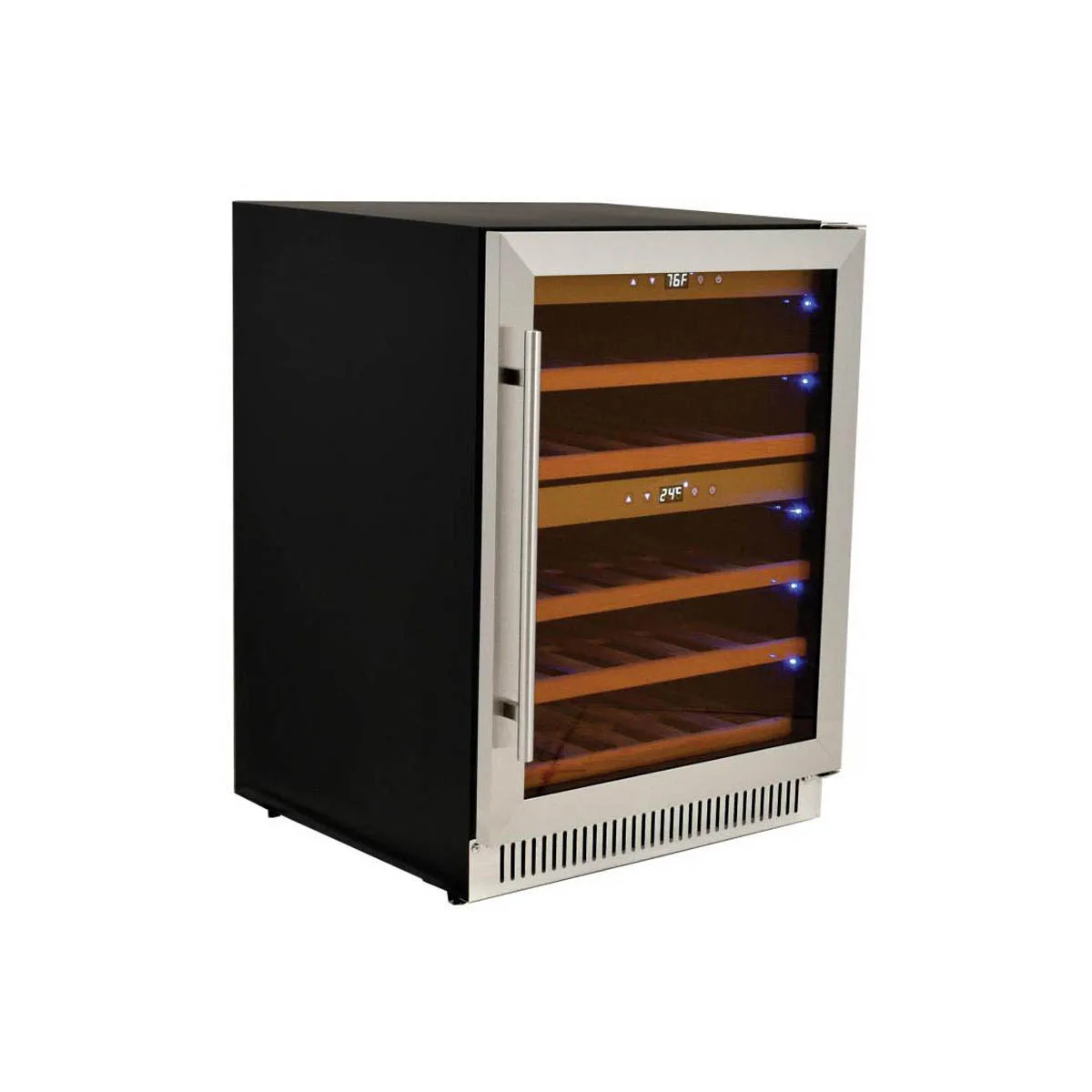 Omcan USA 45260 23" Glass Door Wine Refrigerator, Dual Temperature, 40 Bottles