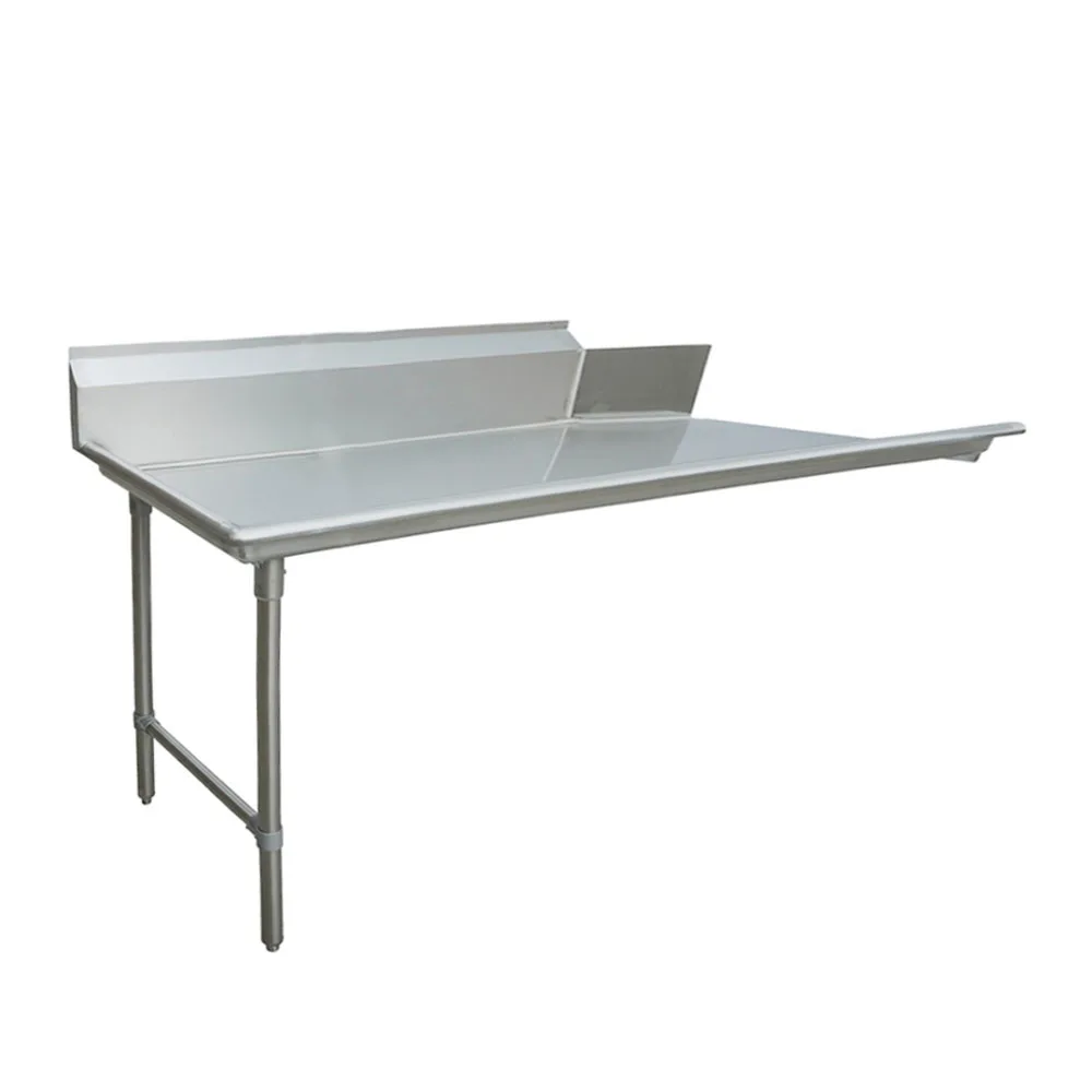 Omcan USA 47746 72" Steel Clean Straight Dishtable, 10" Splash Height - 18 Gauge S.Steel / Left‑Side