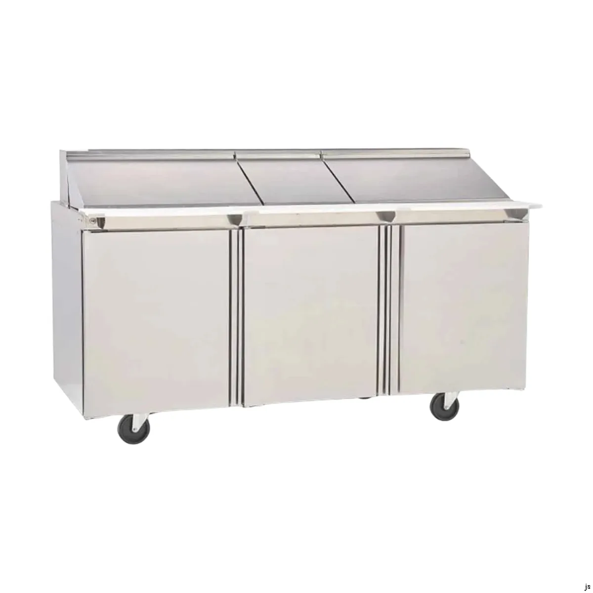 Delfield ST4472NP-24M 72" 3-Door Mega Top Sandwich and Salad Prep Table, 24 Pans