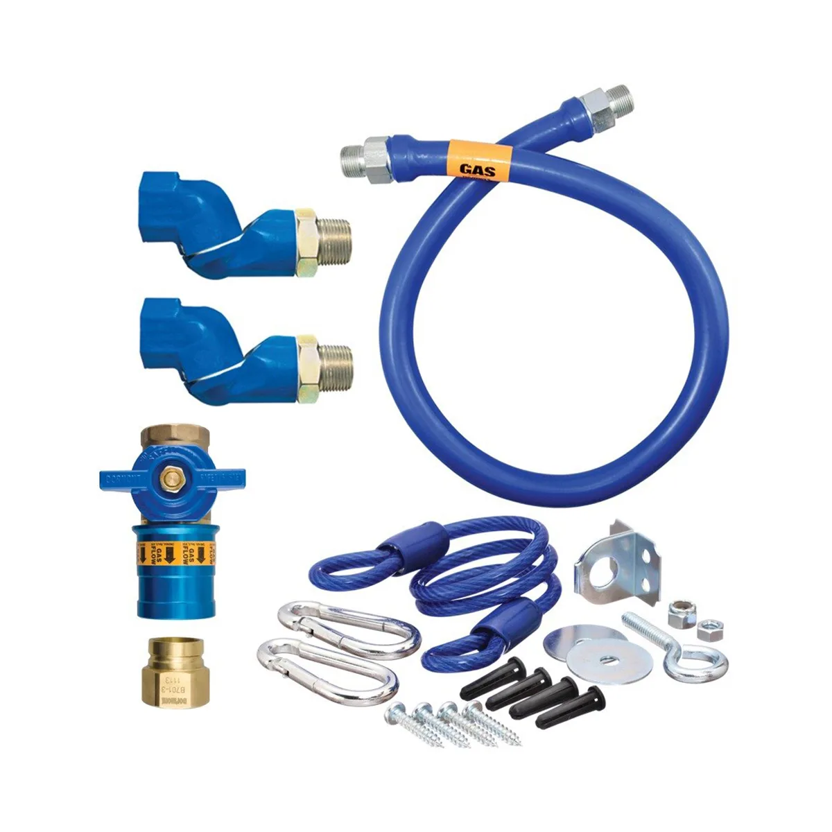 Dormont 1650KITCF2S72 Deluxe Safety Quik 72" Gas Connector Kit, Two Swivels, Restraining Cable