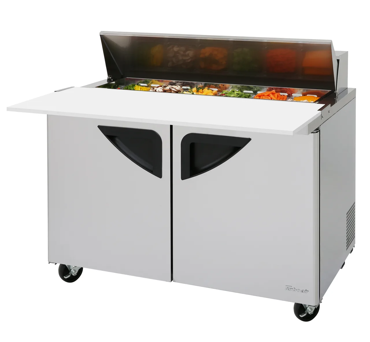 Turbo Air TST-48SD-12-N 48" 2-Door Sandwich and Salad Prep Table, 12 Pans, Stainless Steel