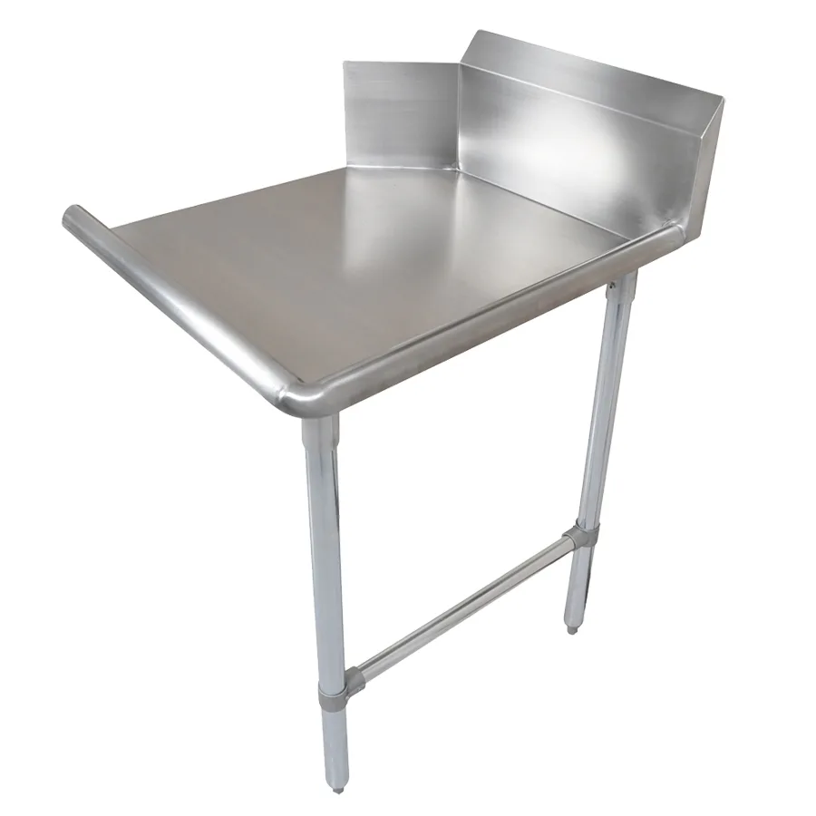 John Boos CDT6-S48SBK-R 48" Clean Straight Dishtable w/ Right Table, 10" Backsplash, Steel Legs