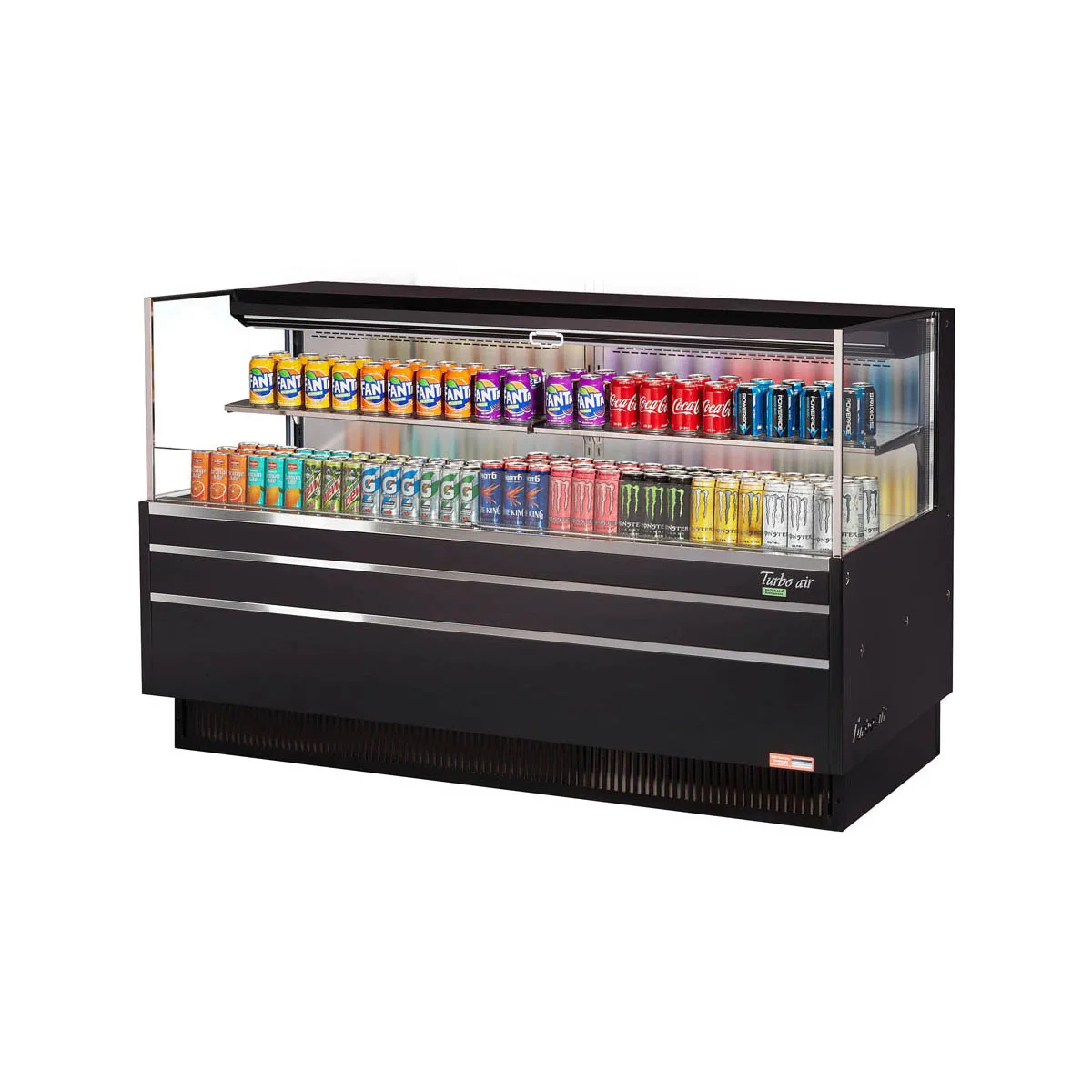 Turbo Air TOM-72L-UF-W(B)-2S-N 70" Horizontal Open Air Merchandiser, Self-Contained, 1 Shelf