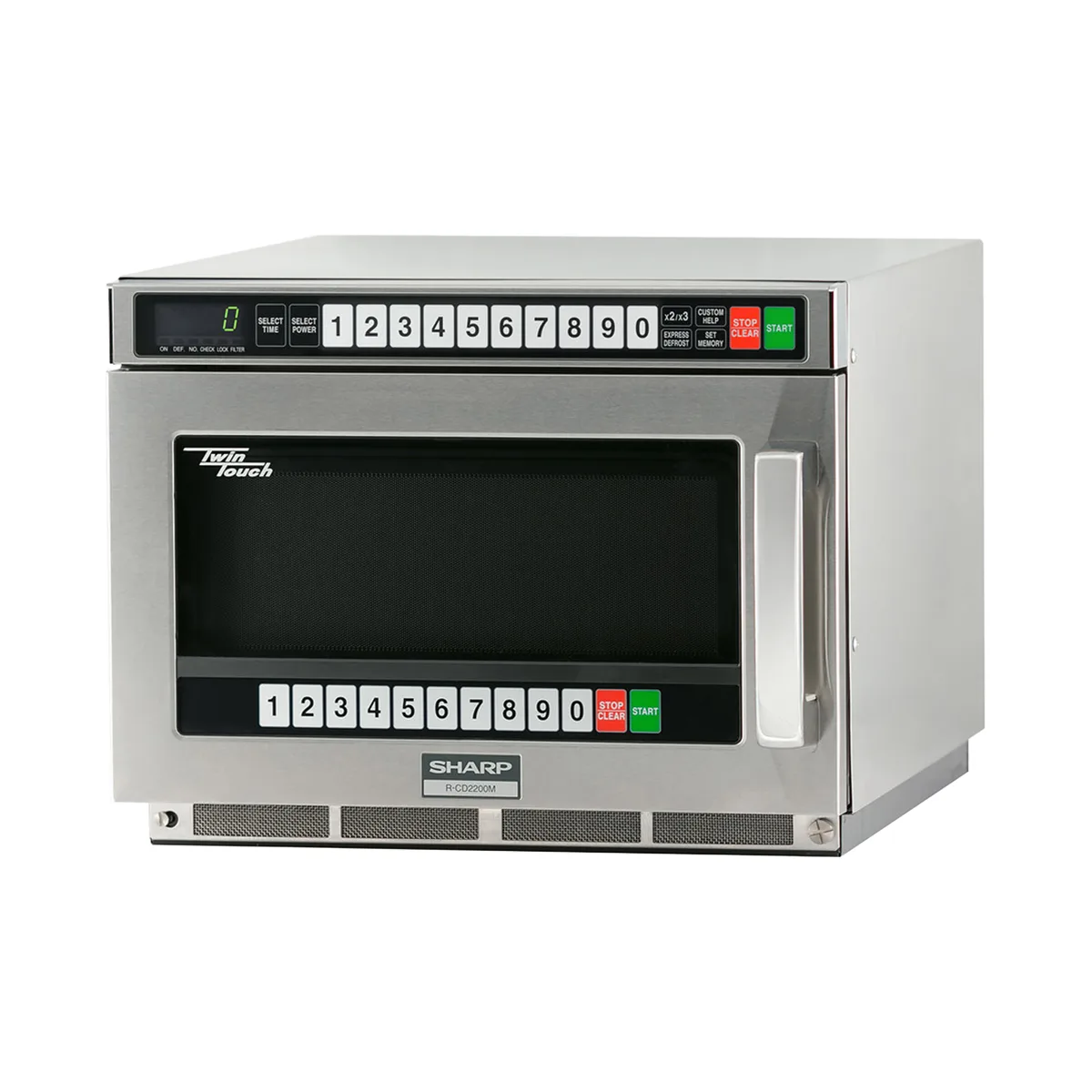 Sharp R-CD2200M 2200W TwinTouch Commercial Microwave Oven, Touch Panel Control, 208/230V