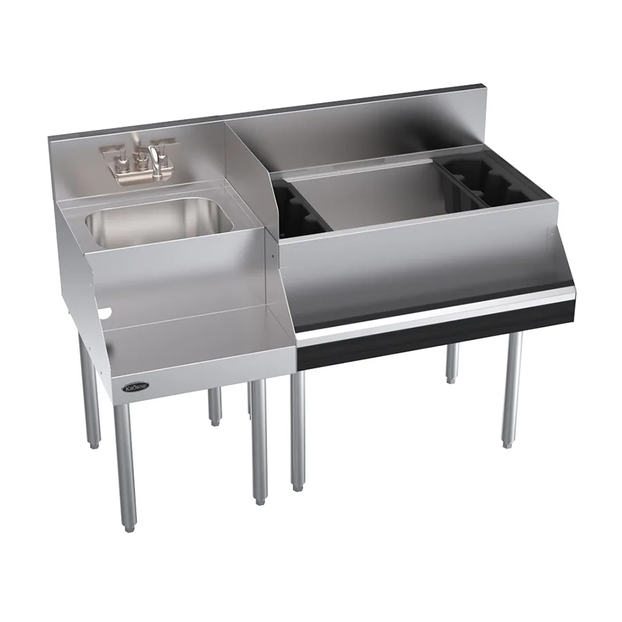 Krowne KR24-W48R-10 48" Blender Station Underbar Ice Bin/Cocktail Station w/ 10 Circuit - 92 lbs / Right