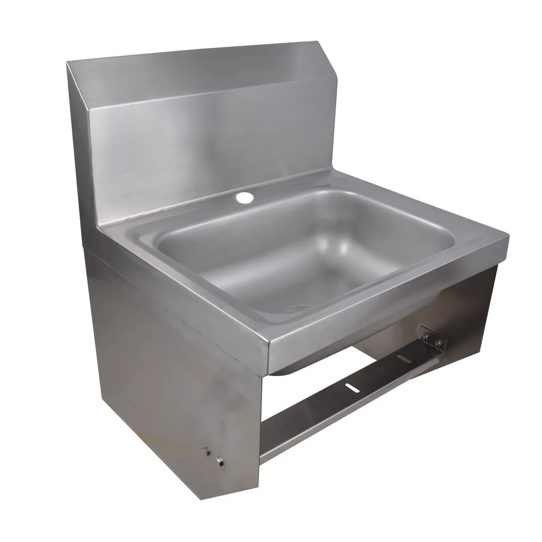 BK Resources BKHS-D-1410-1-BKK 14" Wall Mounted Hand Sink without Faucet / with Knee Valve Bracket