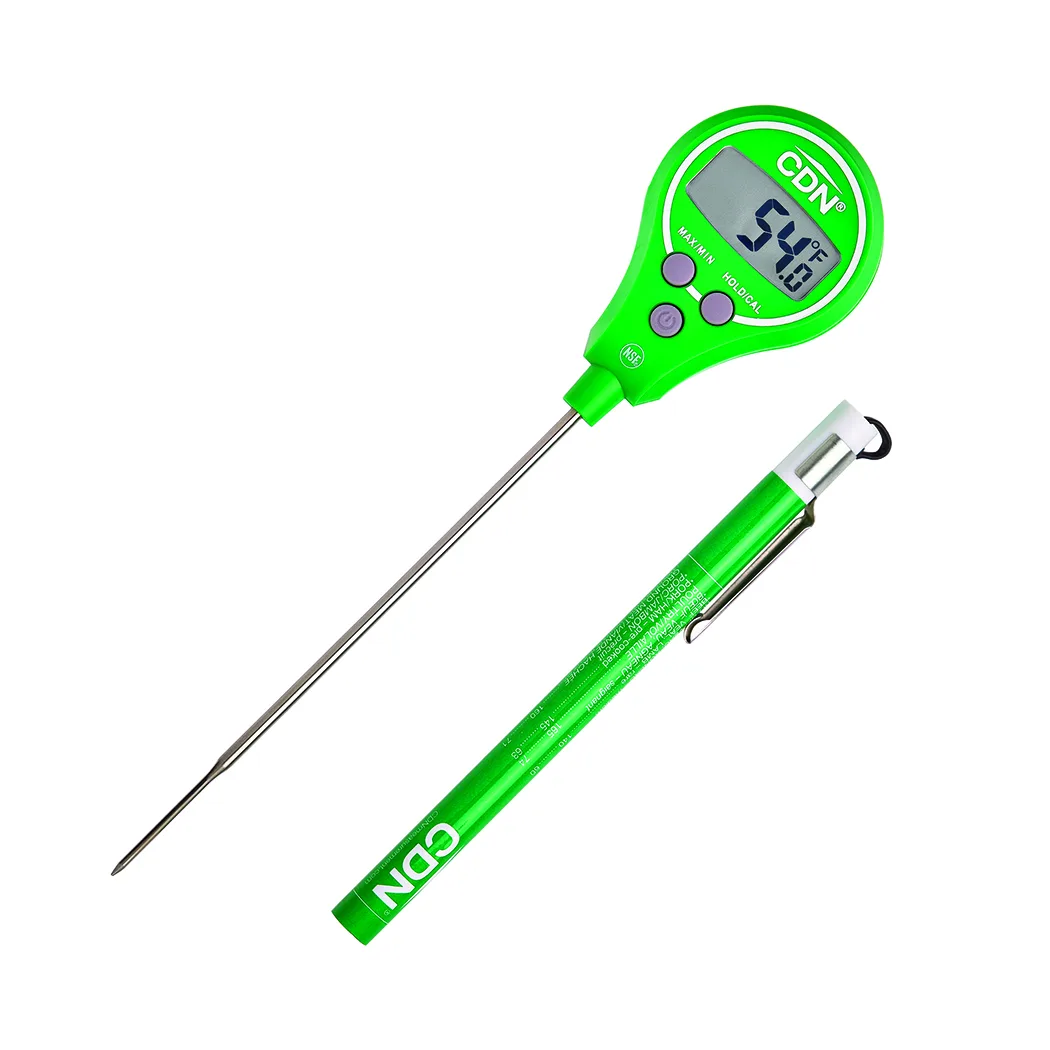 CDN DTL572-G Lollipop Thermometer, -40 to +572°F, 1.08"W x 0.52"H, 304 Steel, IPX7 Waterproof, Clip