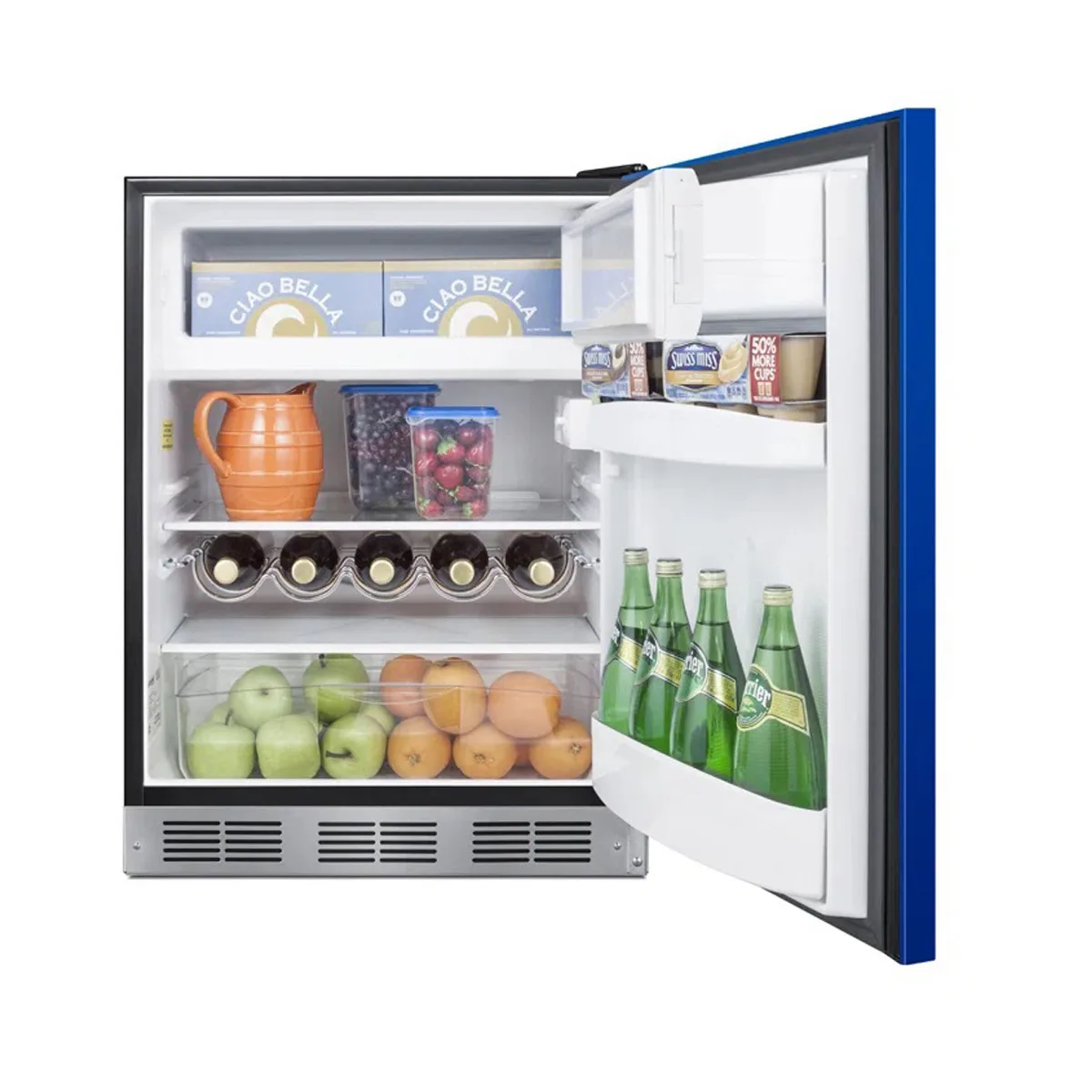 Summit BRF631BKBADA 23" Undercounter Freezer in Black, w/ Cobalt Blue Door, ADA Compliant, 5.1 cu. ft.