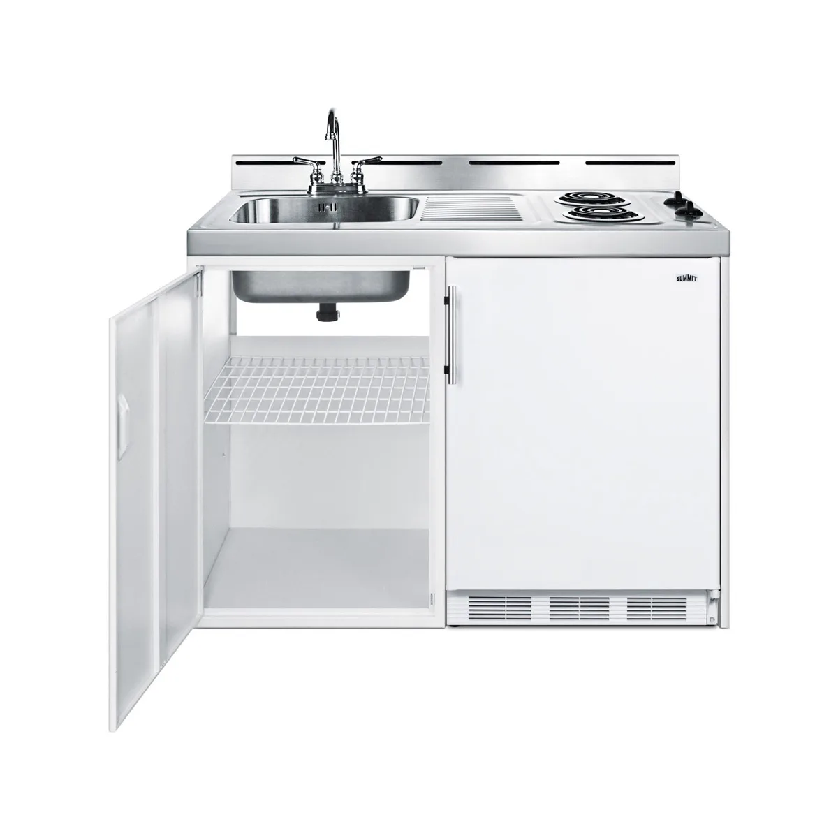 Summit C48EL All-in-One Combo Kitchen, 47.25"W x 24"D x 40"H, with deep drawn sink
