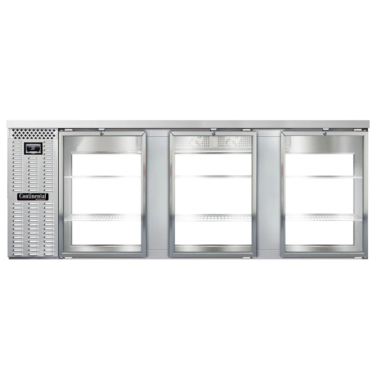 Continental Refrigerator BB90NSSGDPT Pass-Thru Back Bar Cooler w/ 35 Cu Ft, 6 Glass Doors, 90"