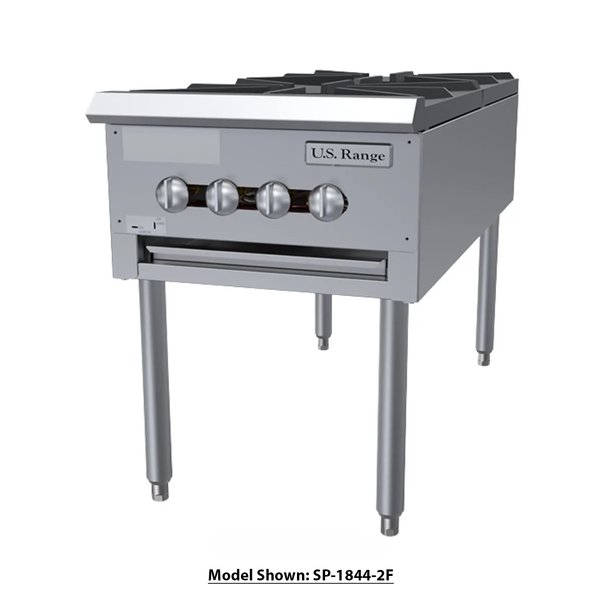 Garland US Range SP-1844-2 18" Gas Stock Pot Range w/ (2) Three Ring Burners, Manual Controls, 90.000 BTU