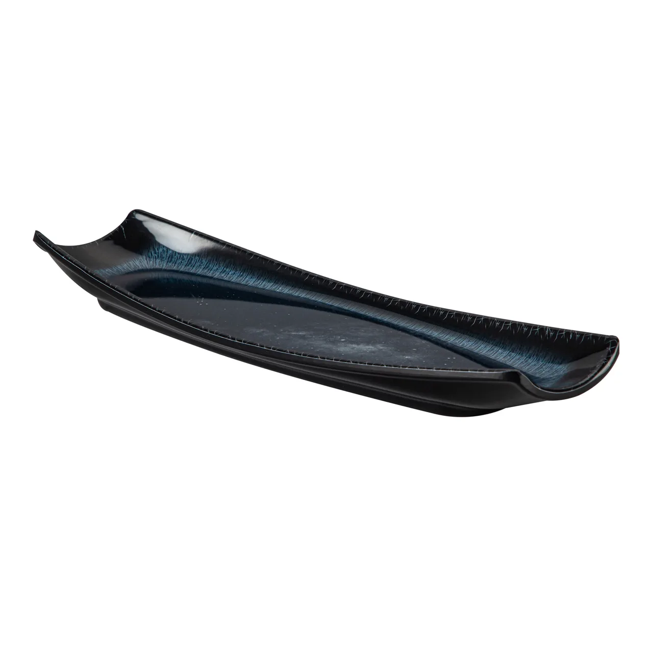 CAC China XGXY-BT14 Galaxy Platter, 13-5/8"W x 4-3/8"D x 1-3/8"H, Starry Night Blue Boat – 1 Dozen
