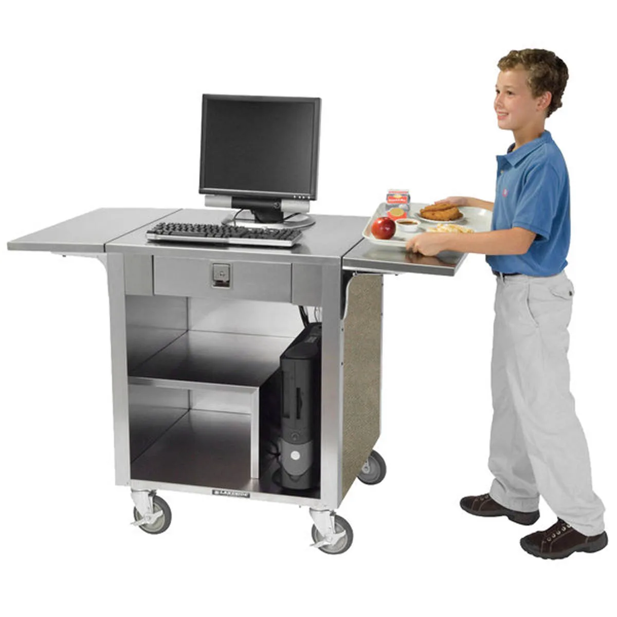 Lakeside 641 51 1/4"W Cash Register Stand w/ Stainless Steel Top