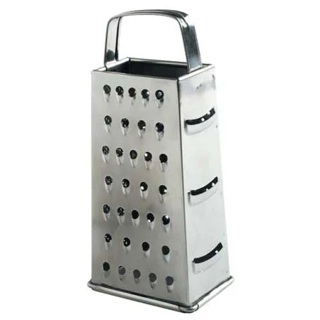 Omcan USA 80736 Stainless Steel Tapered Box Grater, 4" x 6", Durable Blades, Rust‑Resistant