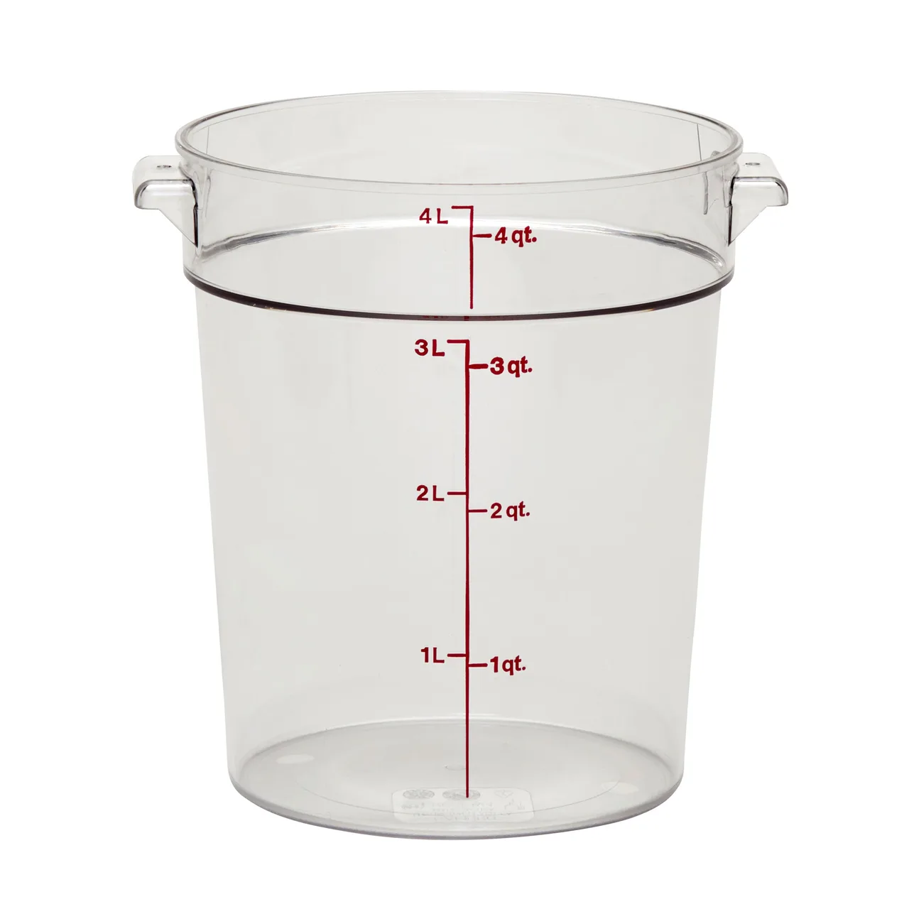 Cambro RFSCW4135 4‑Qt Round, 8‑3/16" Dia. x 8‑9/16" H, Clear Polycarbonate, NSF, -40°F–210°F