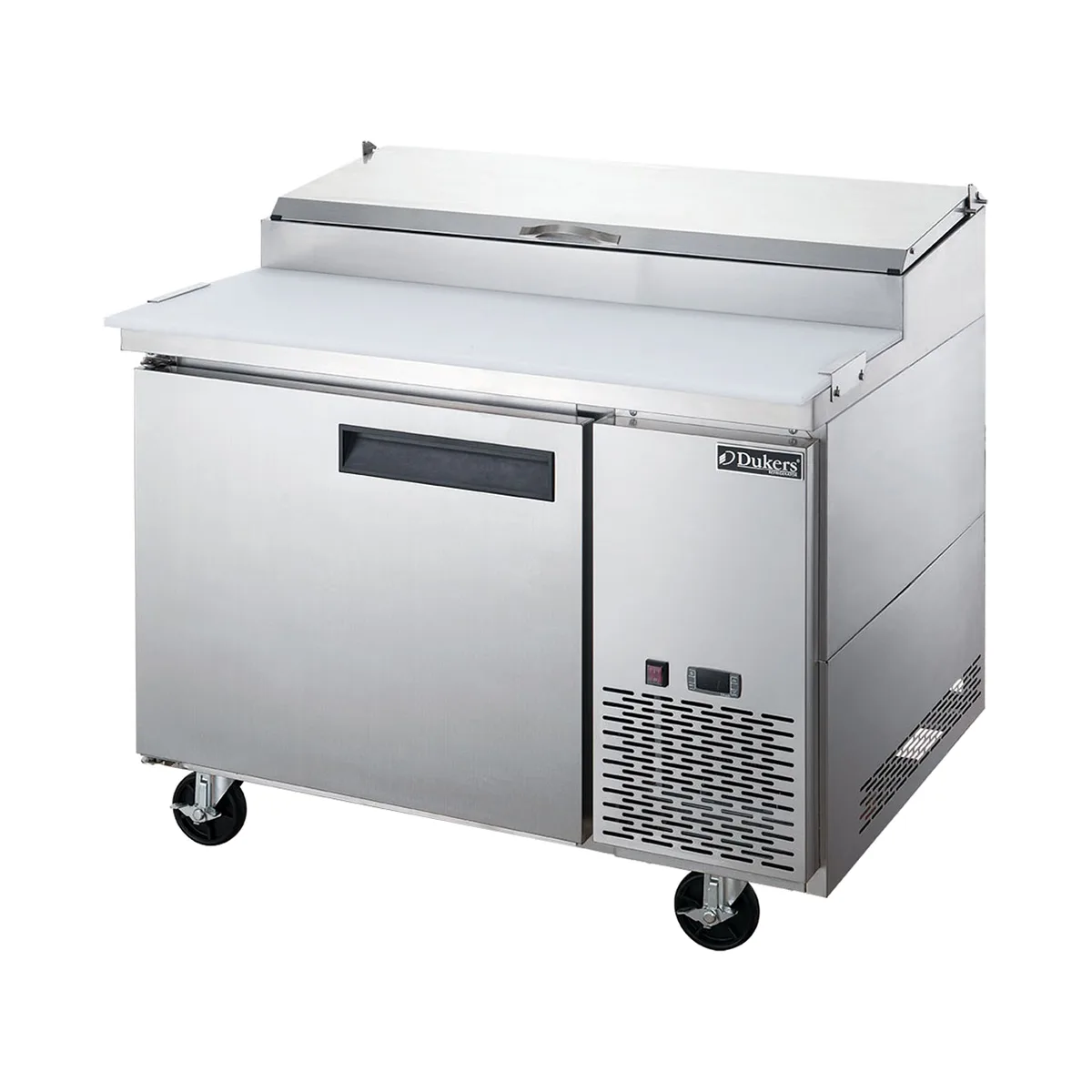 Dukers Appliance Co DPP44 44" Refrigerated Pizza Prep Table w/ 1 Door, (6) 1/3 Size Pans 