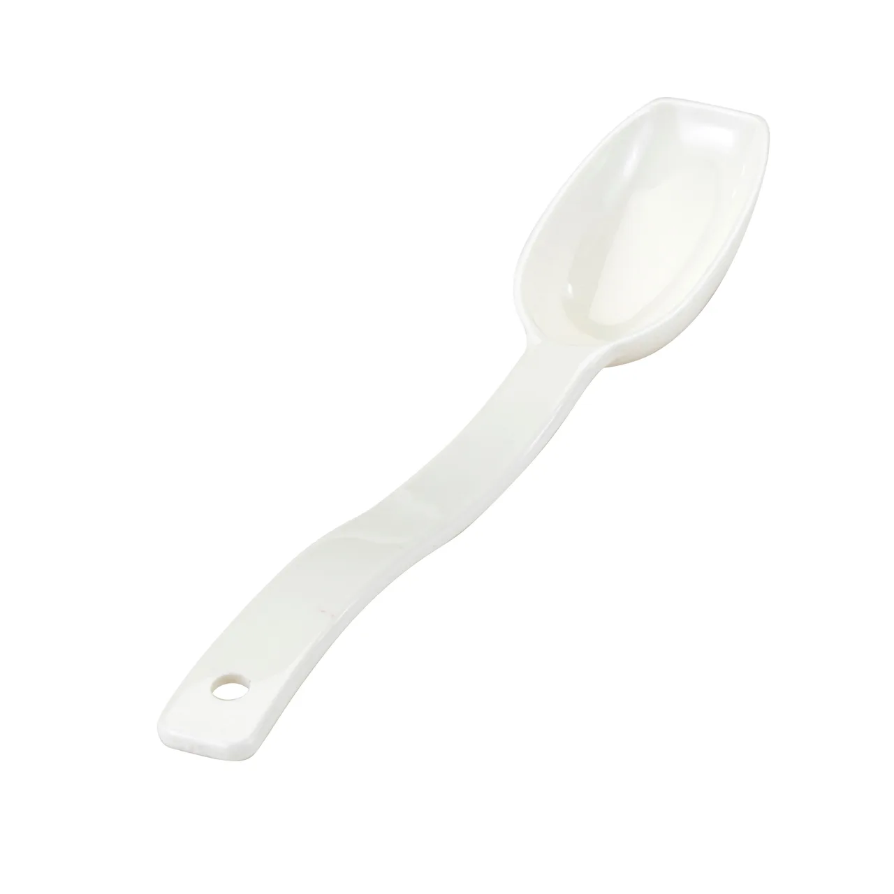 Cambro SPO8CW148 - 8" White Polycarbonate Salad Spoon, 1/2 oz Capacity, Hanging Hole, NSF
