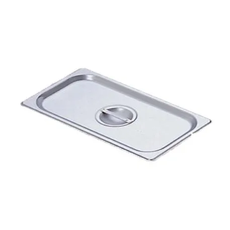 Omcan USA 80275 Stainless Steel Steam Table Pan Cover, 1/4‑Size Flat Solid, Handle, NSF, No Hinge