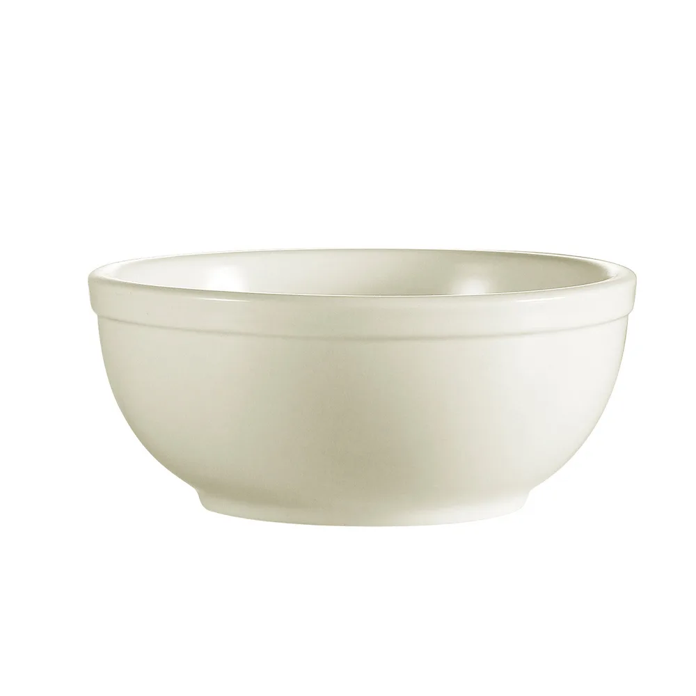 CAC China REC-29 20‑Oz Nappy Round Stoneware Bowl, 6" Dia x 2" Ht, White, Dishwasher Safe - 1 Dozen