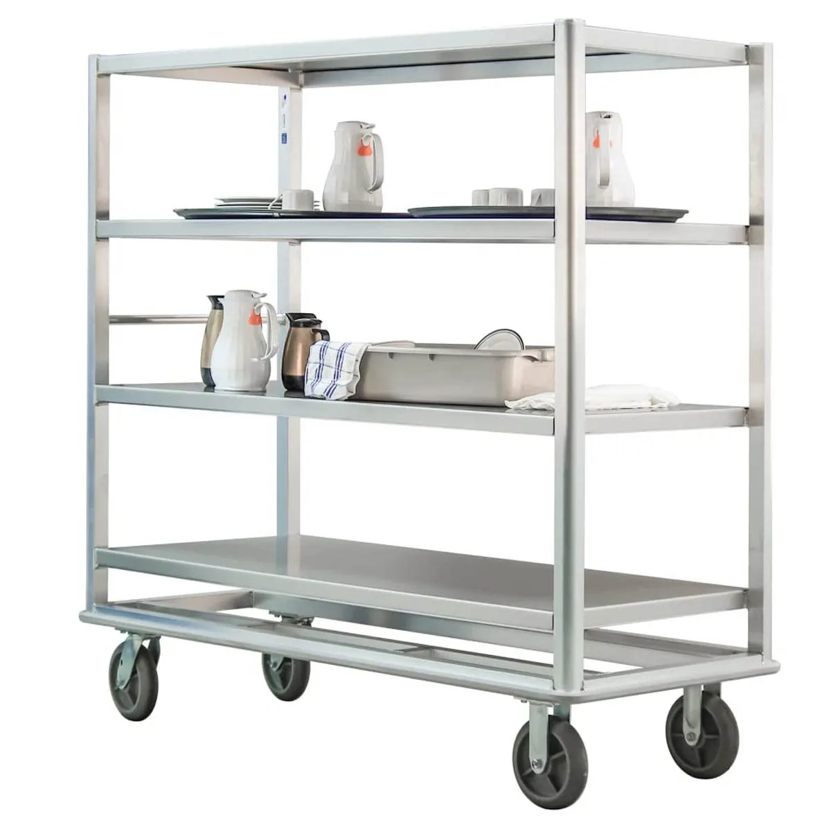New Age 98182 Queen Mary Banquet Cart w/ (4) Solid Stainless Shelves, 14-1/2" Spacing