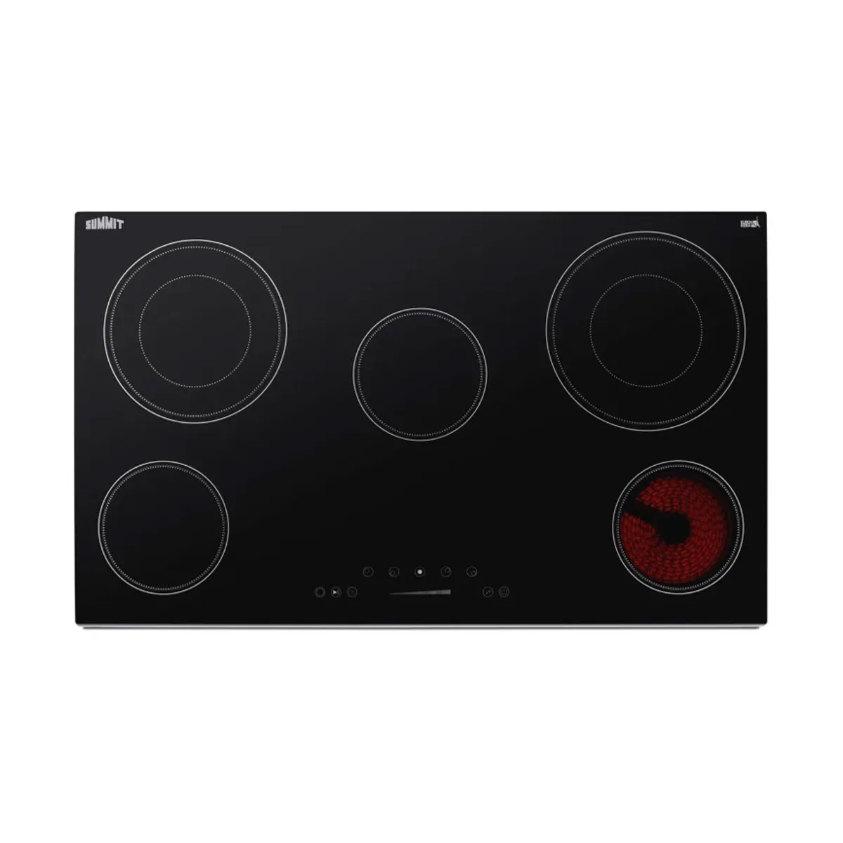 Summit CR5B36T9B 35" Electric Radiant Cooktop w/ (5) Burners, Black Ceramic Glass, Digital Controls, 7.7 kW, 240v