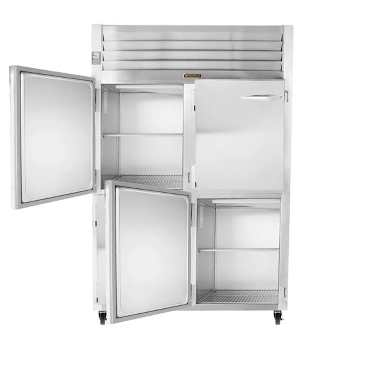 Traulsen G20003 52" 2-Section Reach-In Refrigerator w/ 4 Solid Half-Doors (hinged left/left), Top Mount, 46 cu. ft.