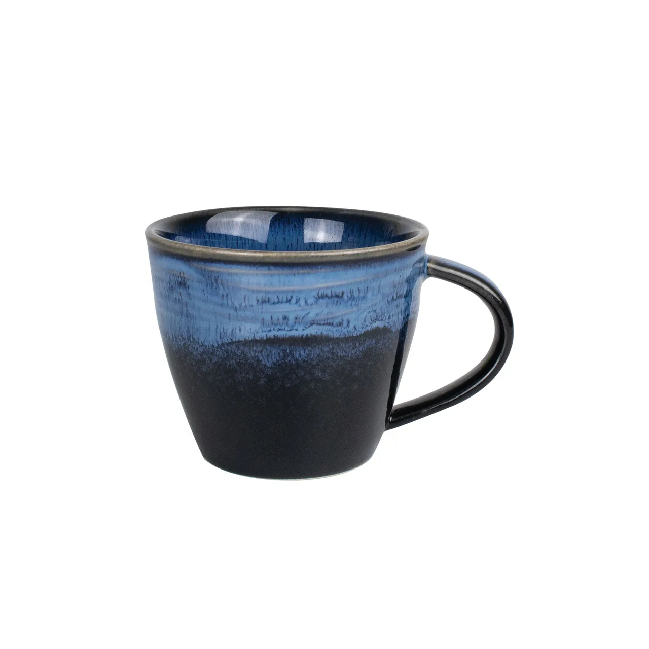 CAC China NEP-35 Neptune Cup, 3.5oz (4¼") Starry Night Blue/Black, BPA‑Free Ceramic - 1 Dozen