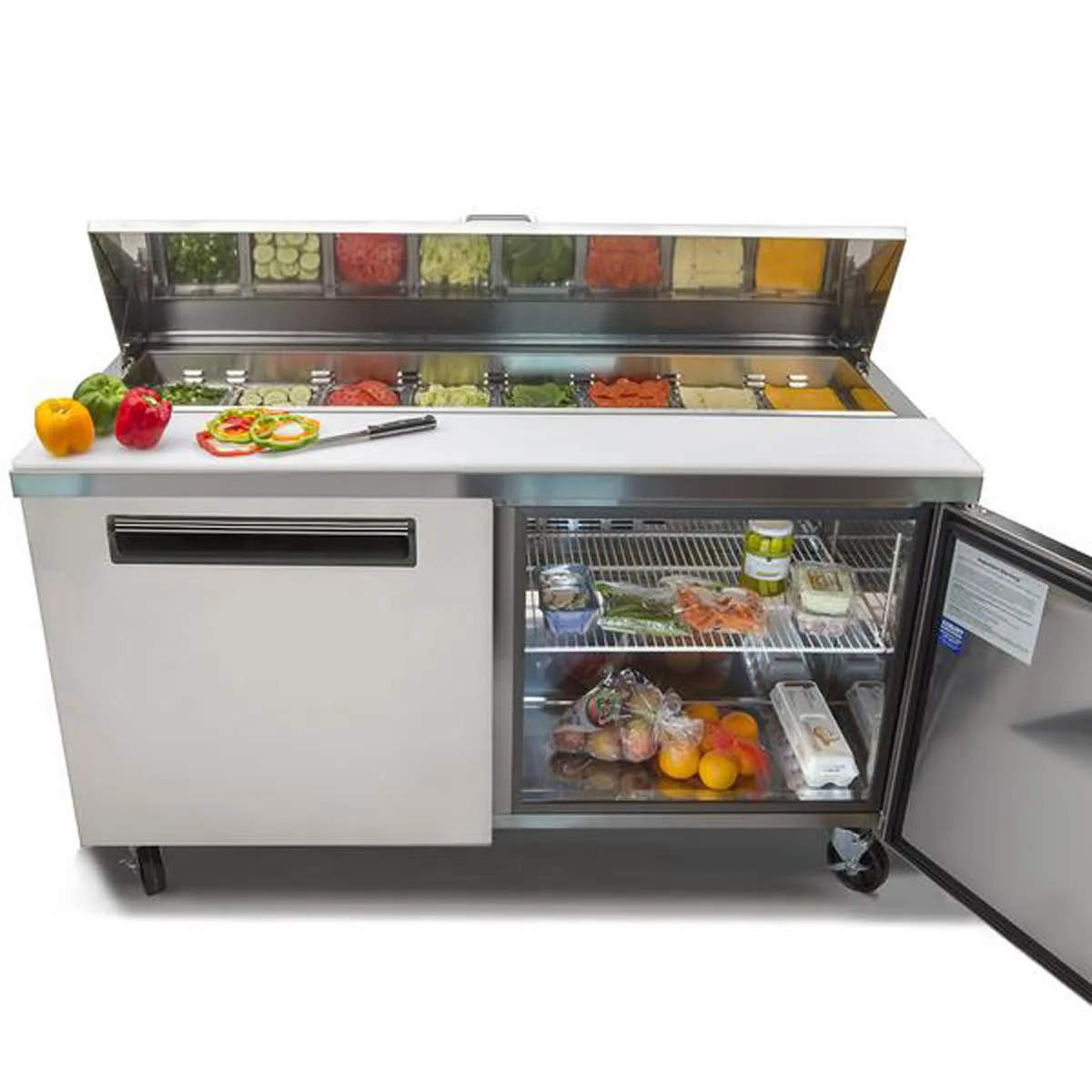 Maxx Cold MXCR60SHC 60" Refrigerated Sandwich/Salad Prep Table w/ 2 Doors, 15.5 cu. ft. 