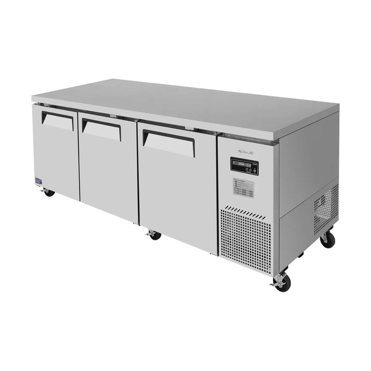 Turbo Air JUR-93D-N 93" 3-Section Undercounter Refrigerator w/ 3 Doors, 30 cu. ft.