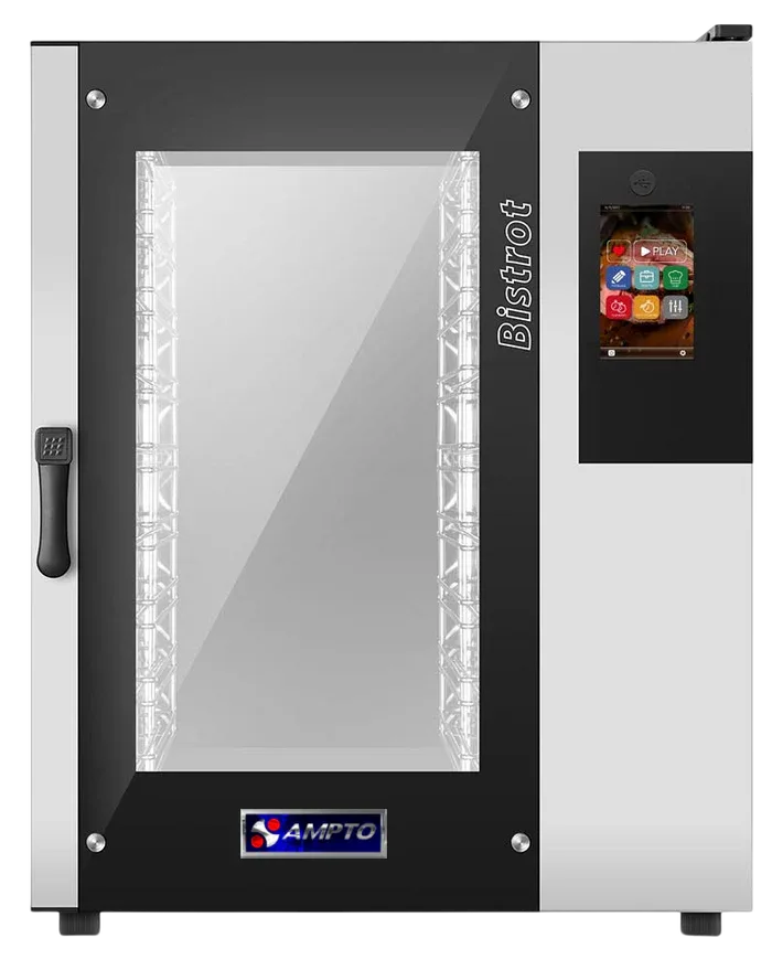 AMPTO BISTROT 10T Full Size 10 Pan Electric Combi Oven, Programmable Controls, Boilerless, 208/240V