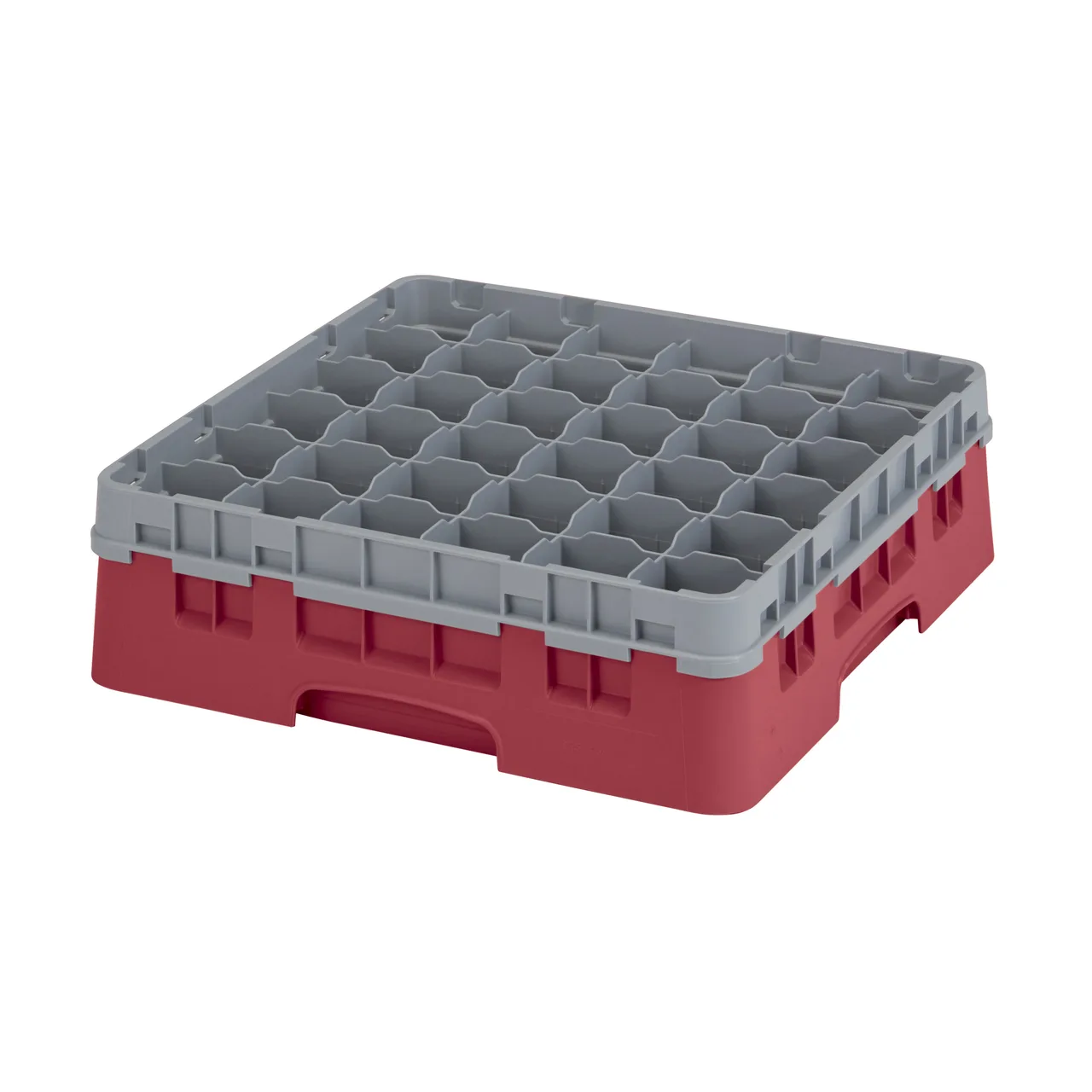 Cambro 36S418416 Camrack Glass Rack, Full Size, 19-3/4 x 19-3/4, 36 Compartments, Cranberry Red, HACCP Compliant
