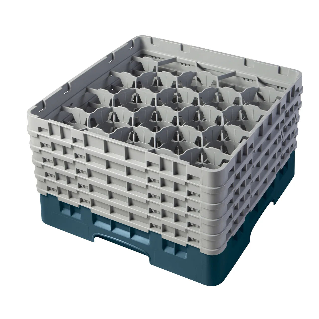 Cambro 20S958414 Camrack Glass Rack, Teal, Full Size, 20 Compartments, 3-7/8" Max Dia, 10-1/8" Max Height