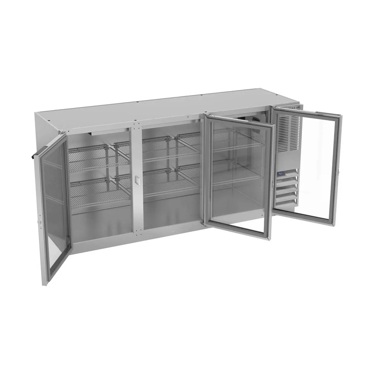 Beverage Air BB72HC-1-G-S 72" 3 Section Back Bar Refrigerator with Glass Door