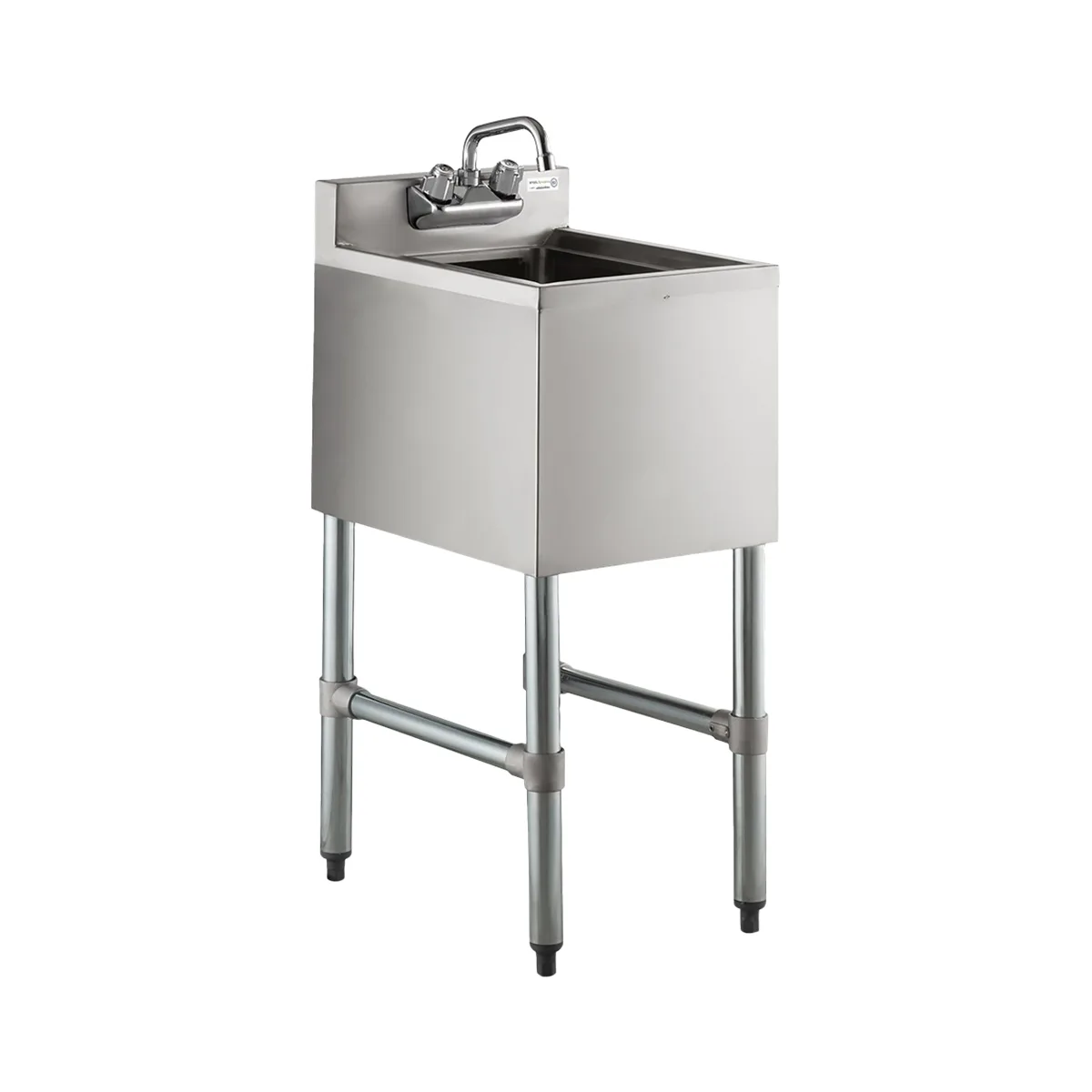 Steel Works SWBAR1B14 Underbar Hand Sink Unit with Splash Mount Faucet - No Drainboard