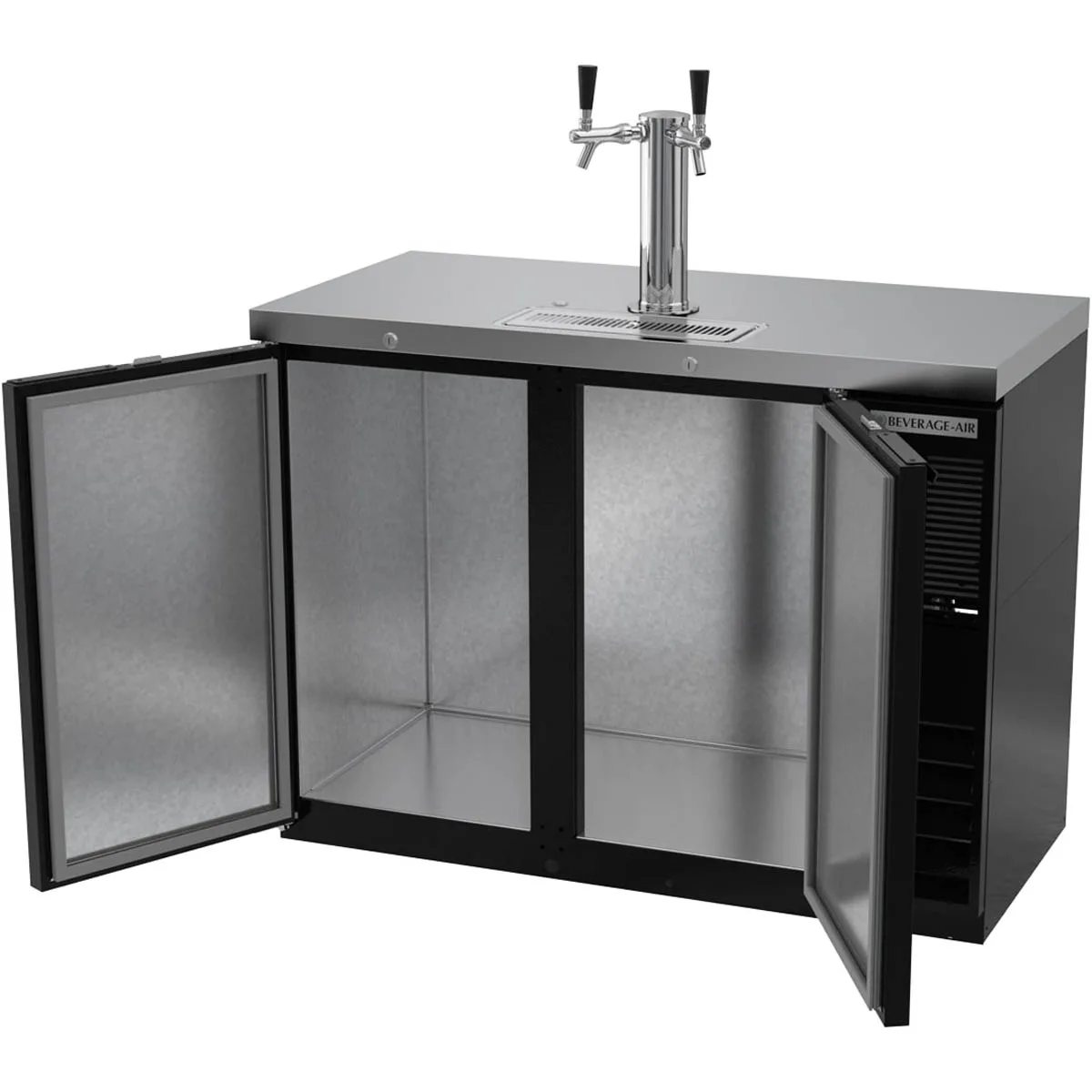 Beverage Air DD48HC-1-B 48" Draft Beer Cooler w/ 2 Kegs, 12.4 cu. ft., 1 Dual-Tap Tower