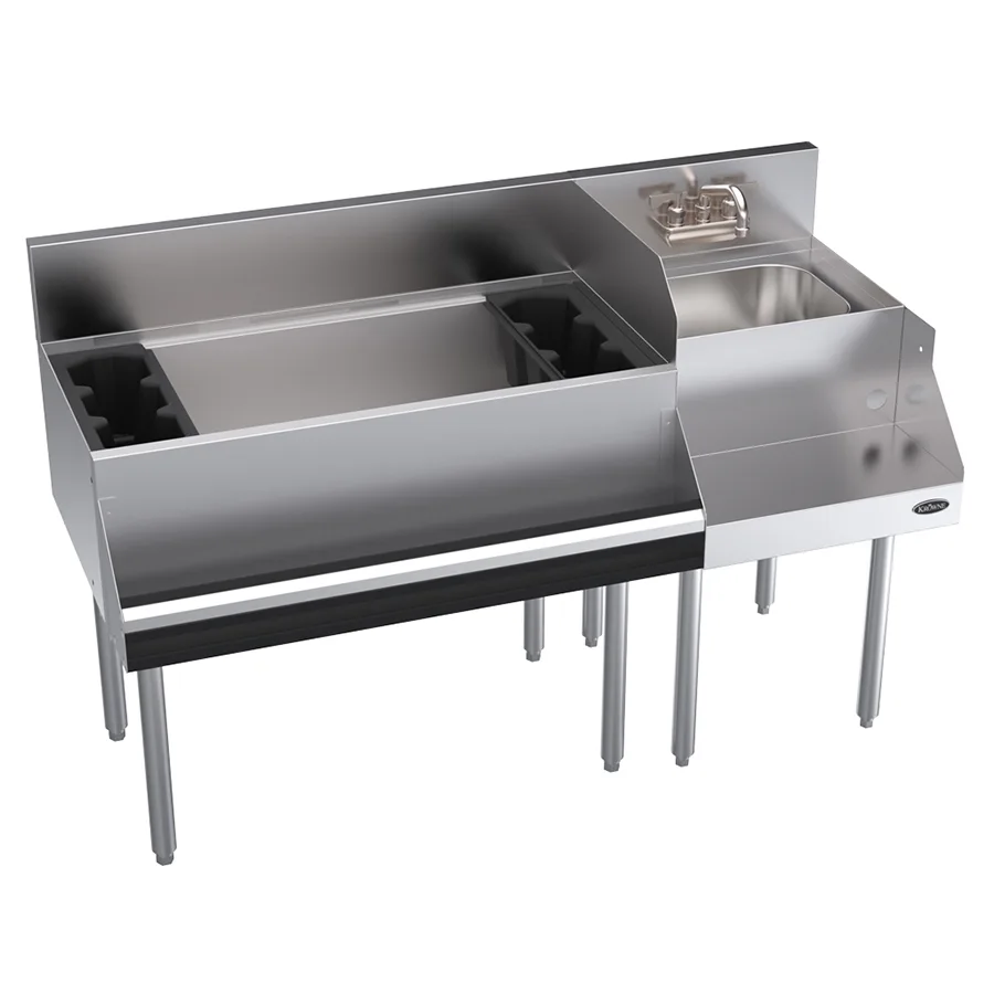 Krowne KR24-W54L-10 54" Blender Station Underbar Ice Bin/Cocktail Station w/ 10 Circuit - 110 lbs / Left
